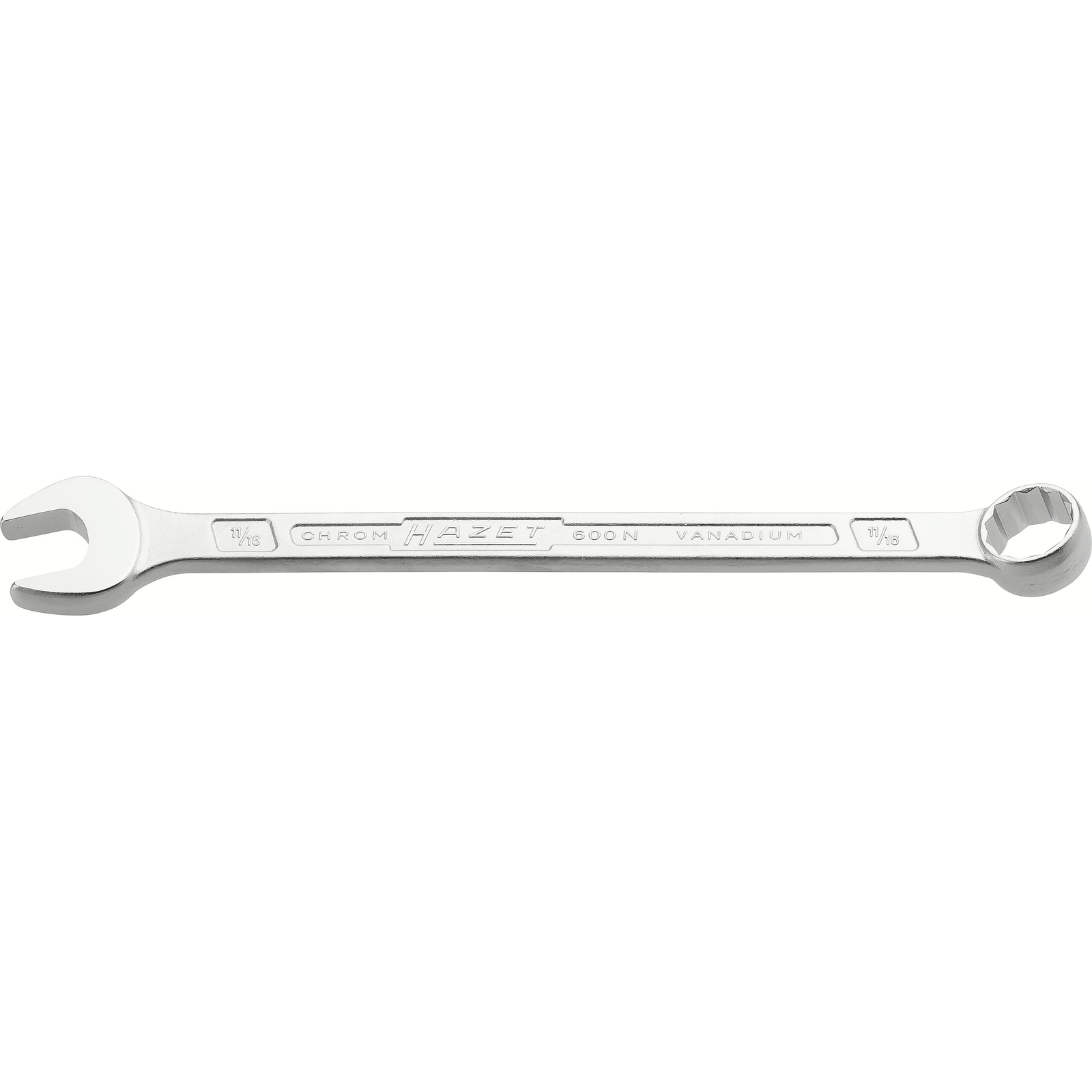 Clé mixte 11/16″ profil extérieur 12 pans chromée longue HAZET - 600NA-11/16