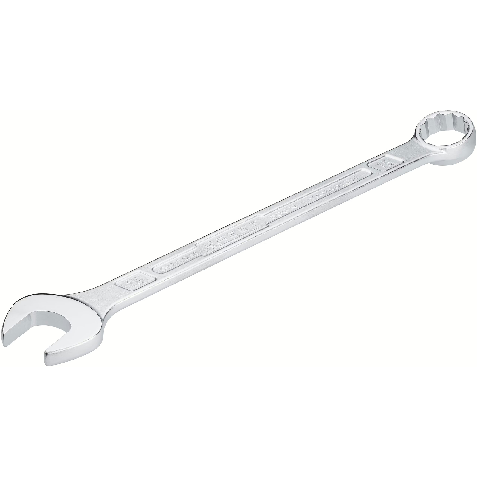 Clé mixte 1,1/2″ profil extérieur 12 pans longue chromée HAZET - 600NA-1.1/2