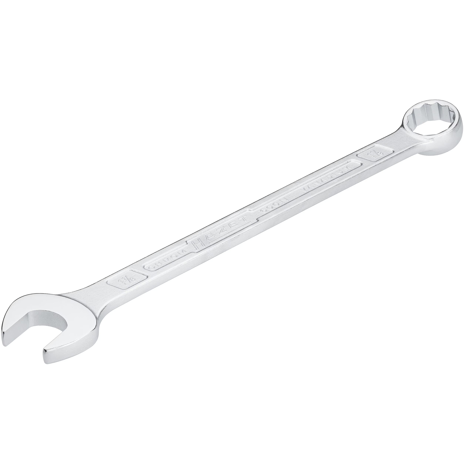 Clé mixte 1,1/8″ profil extérieur 12 pans longue chromée HAZET - 600NA-1.1/8