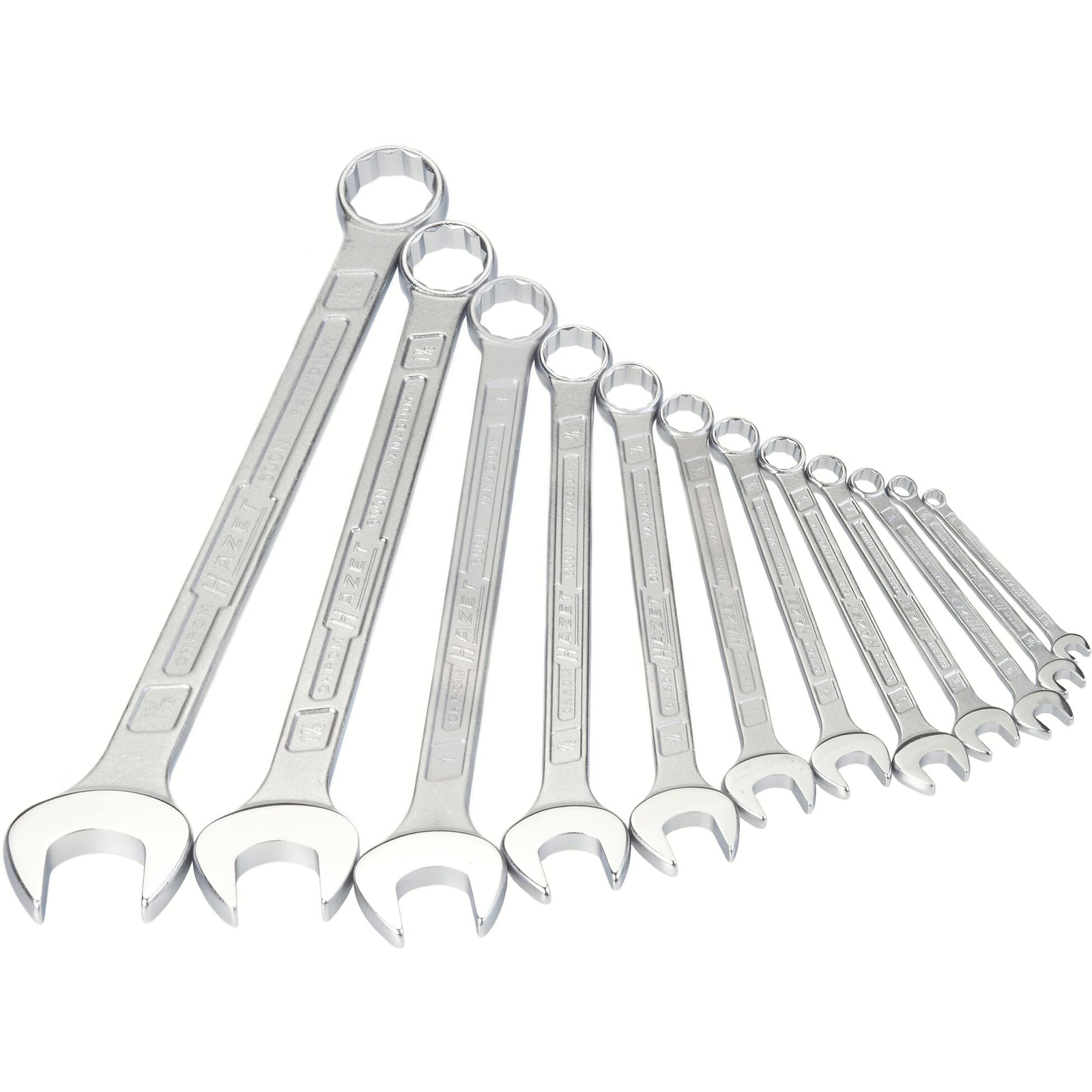 Jeu de clés mixtes 12 pièces profil extérieur 12 pans dimensions américaines HAZET - 600NA/12-1