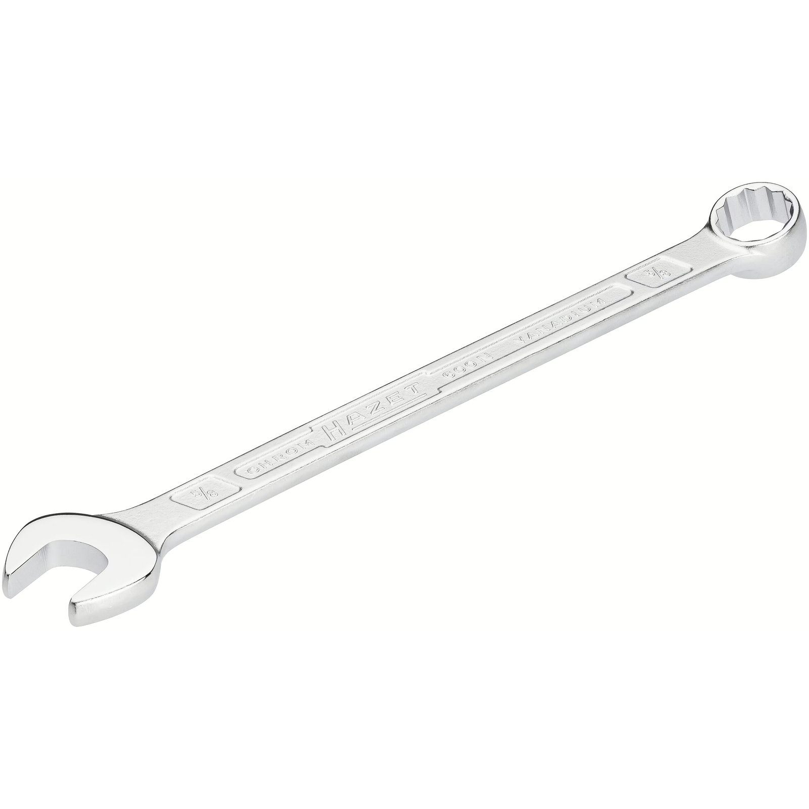 Clé mixte profil extérieur 12 pans 5/8″ longue 230 mm chromée HAZET - 600NA-5/8