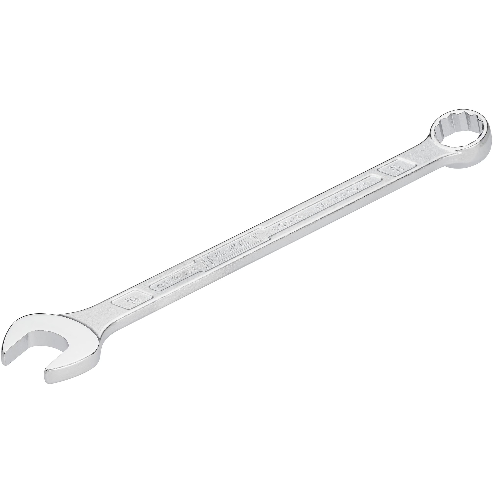 Clé mixte 7/8″ profil extérieur 12 pans longue chromée HAZET - 600NA-7/8
