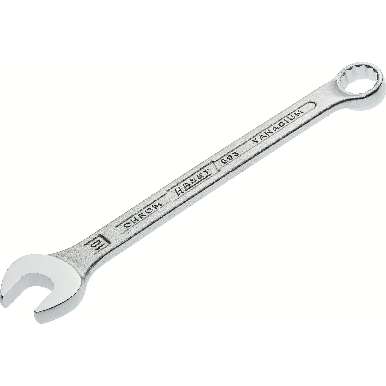 Clé mixte 10 mm profil traction extérieur 12 pans chromée HAZET - 603-10