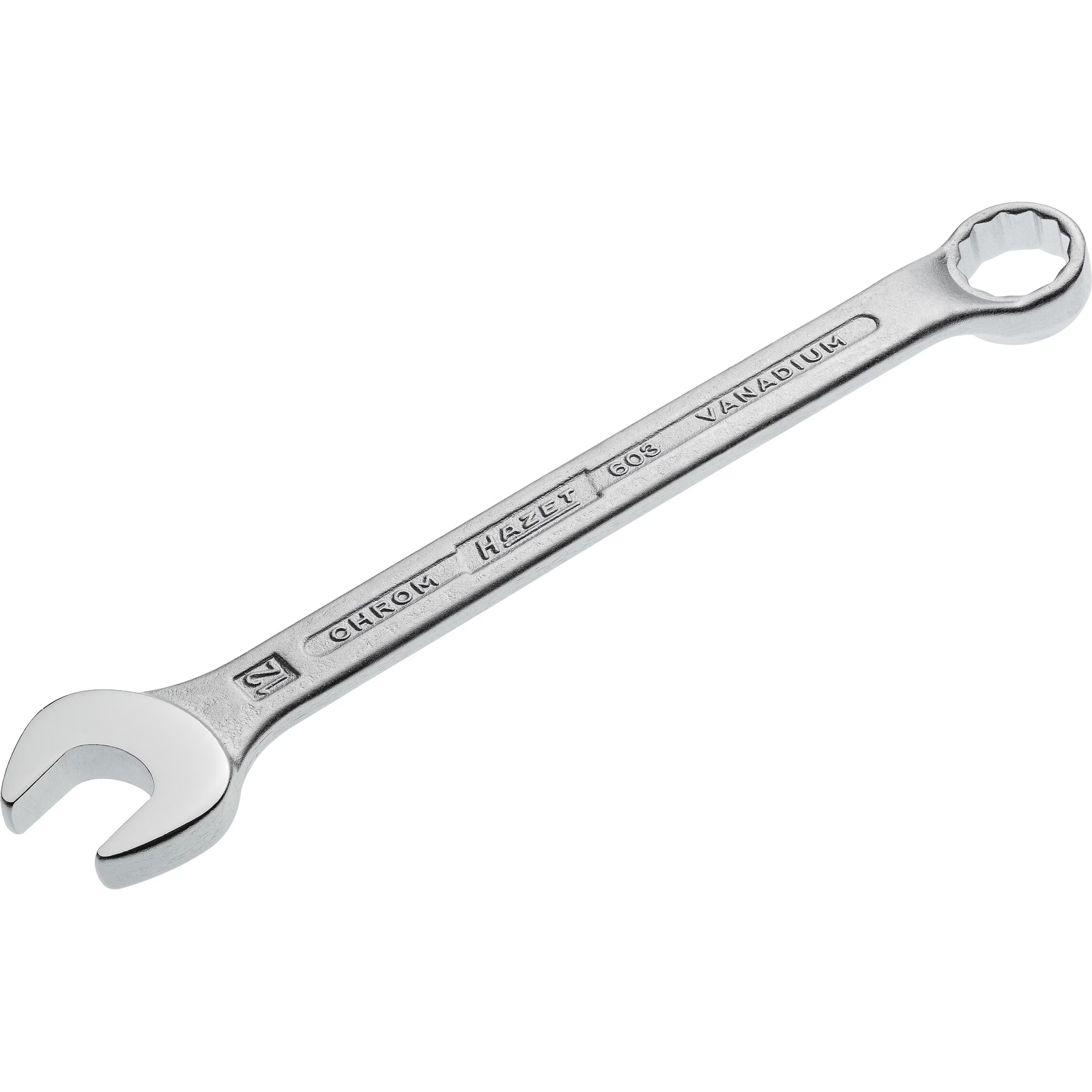 Clé mixte profil traction extérieur 12 pans 12 mm chromée HAZET - 603-12