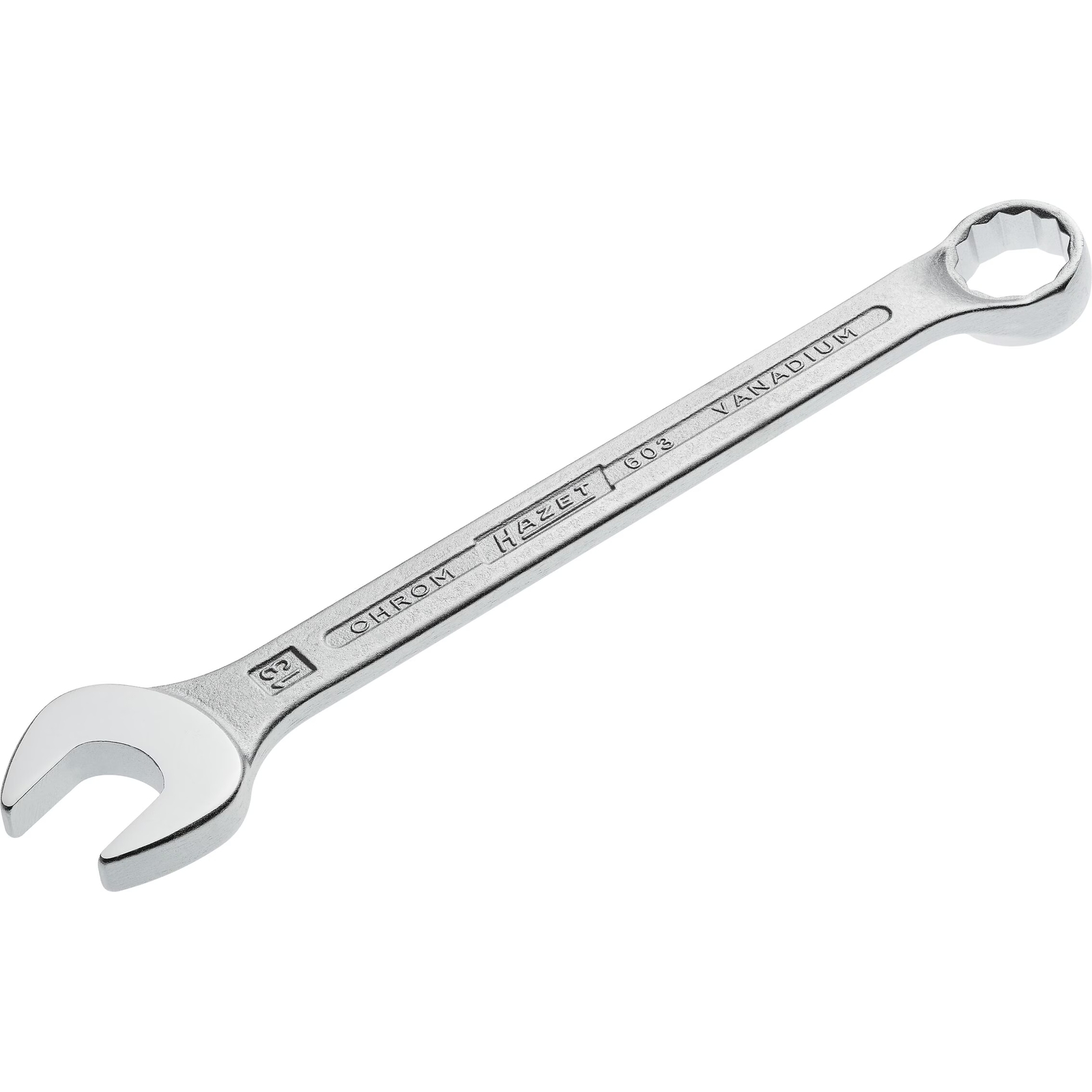 Clé mixte 13 mm profil traction extérieur 12 pans chromée HAZET - 603-13