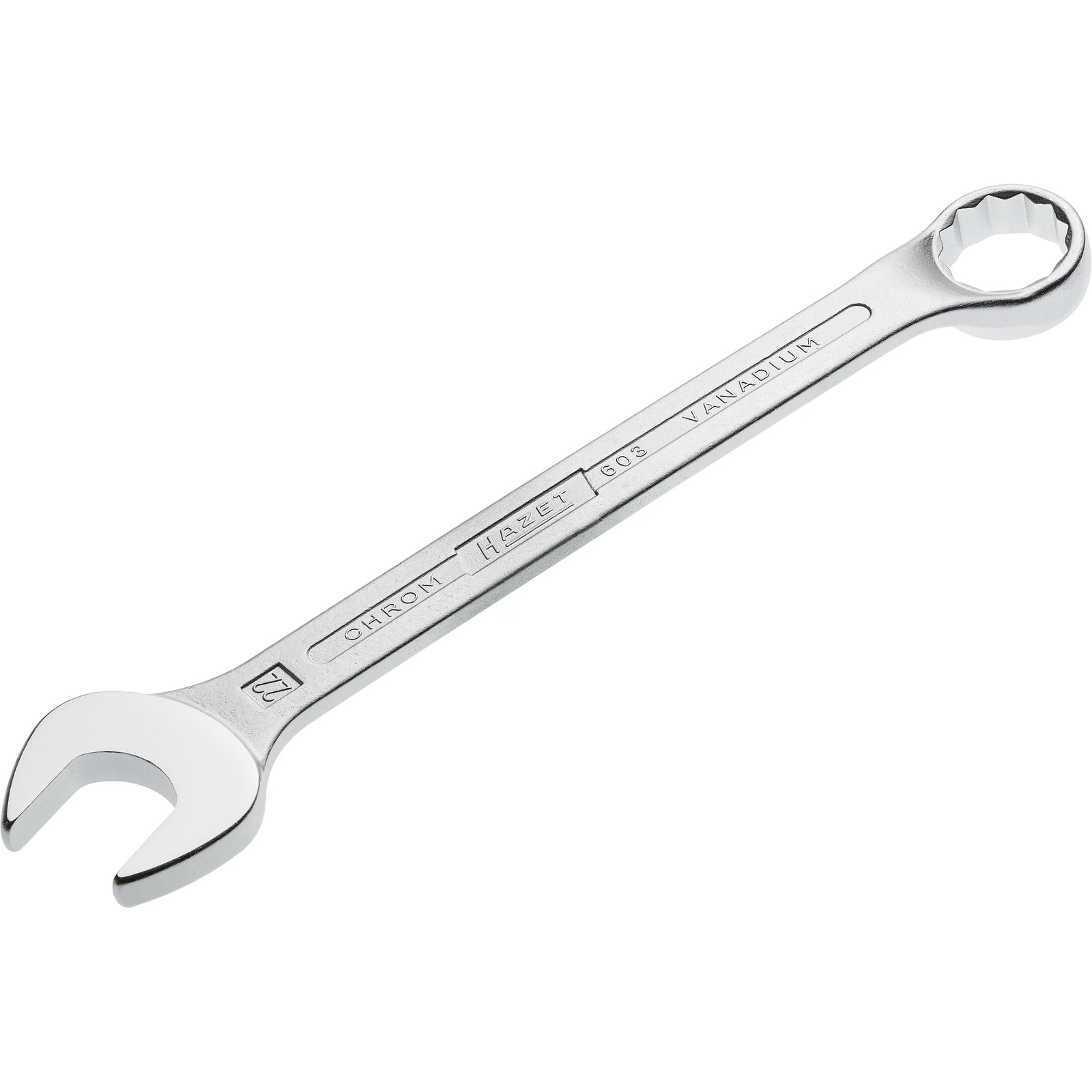 Clé mixte 22 mm profil traction 12 pans chromée HAZET - 603-22