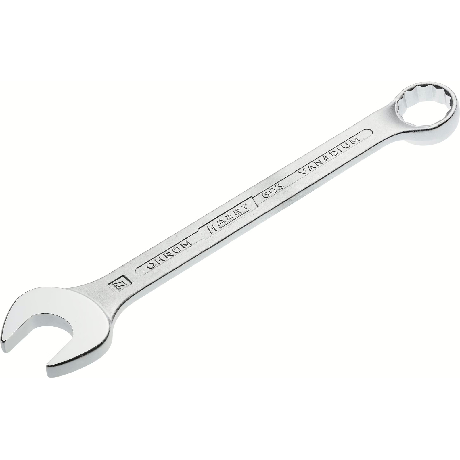 Clé mixte Profil Traction extérieur 12 pans 27 mm chromée HAZET - 603-27