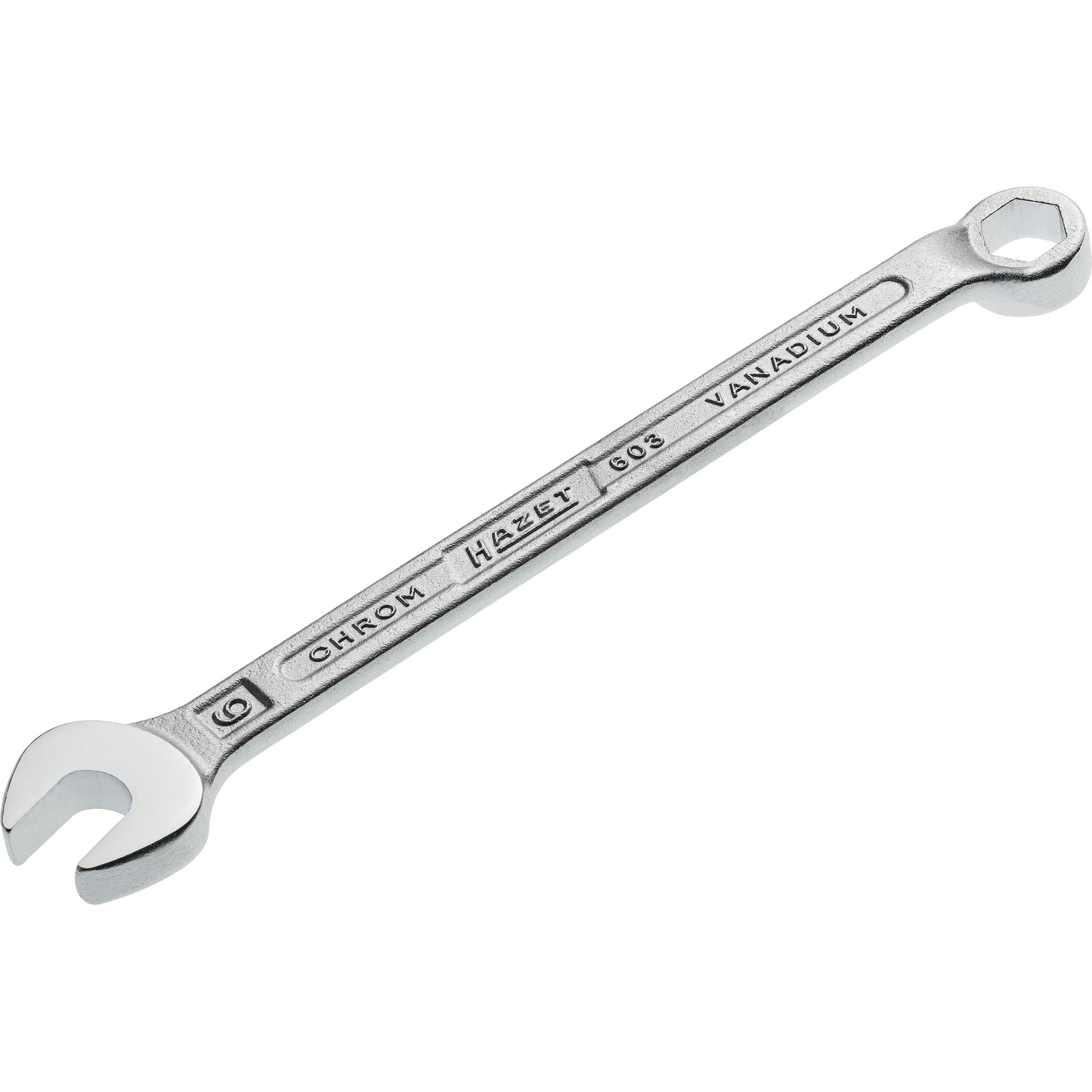 Clé mixte 6 mm profil traction 6 pans chromée HAZET - 603-6