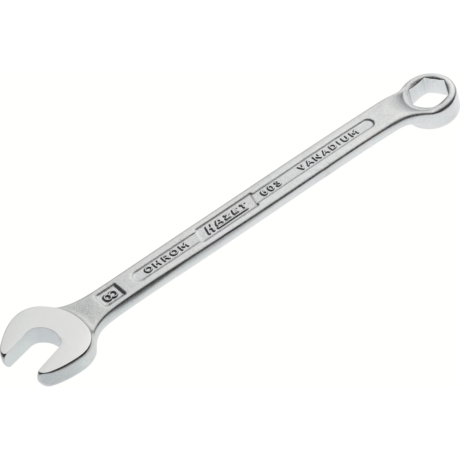 Clé mixte 8 mm profil traction extérieur 6 pans chromée HAZET - 603-8