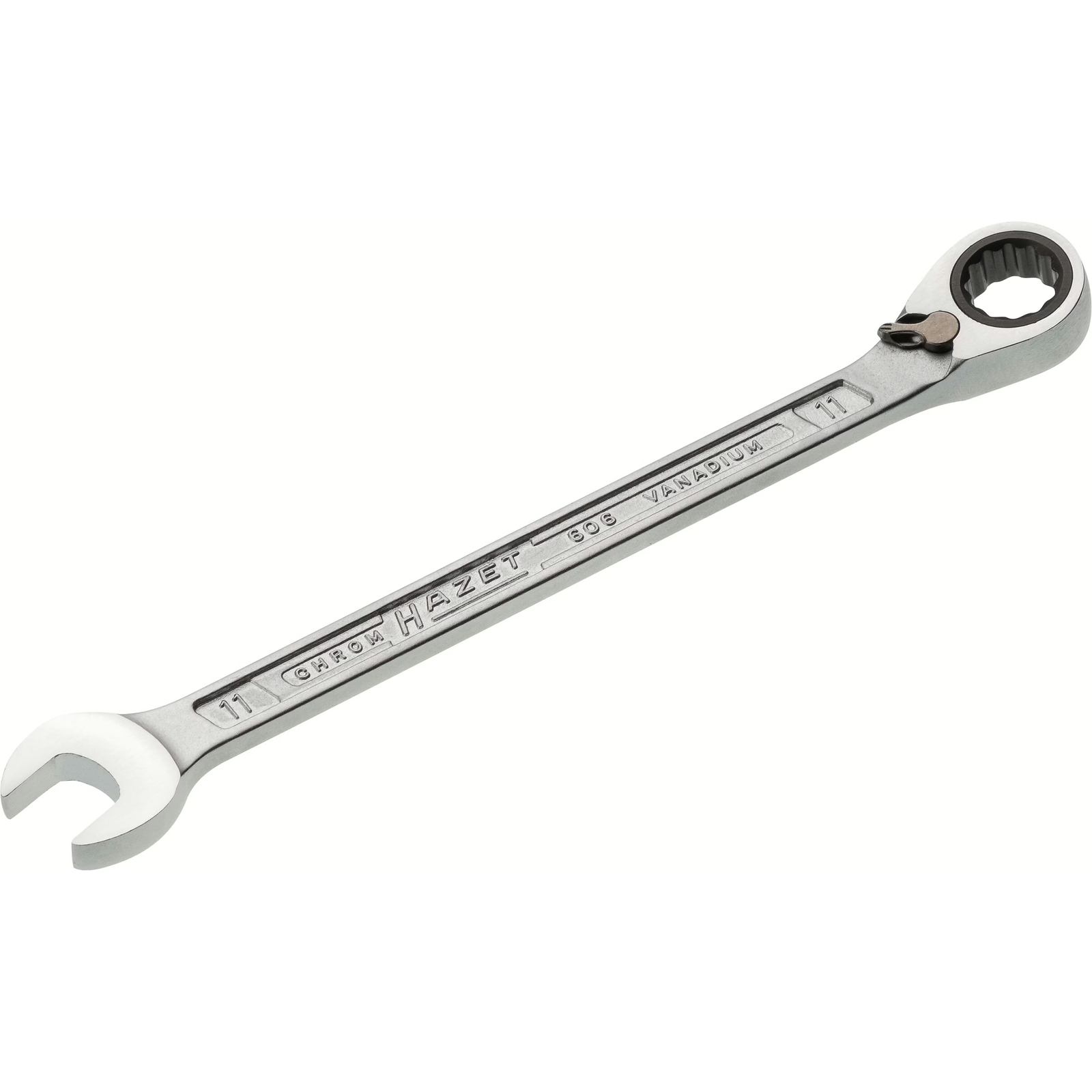 Clé mixte à cliquet 11 mm profil Traction extérieur 12 pans chromée HAZET - 606-11