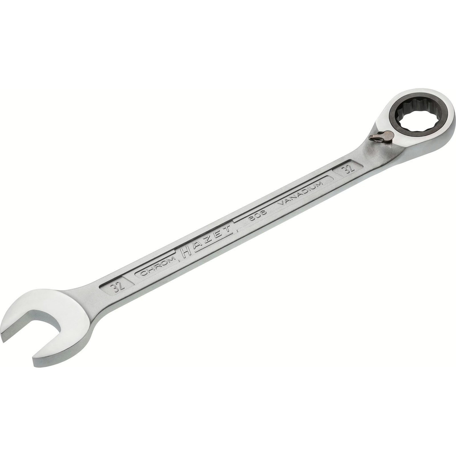 Clé mixte à cliquet 32 mm profil Traction 12 pans chromée HAZET - 606-32