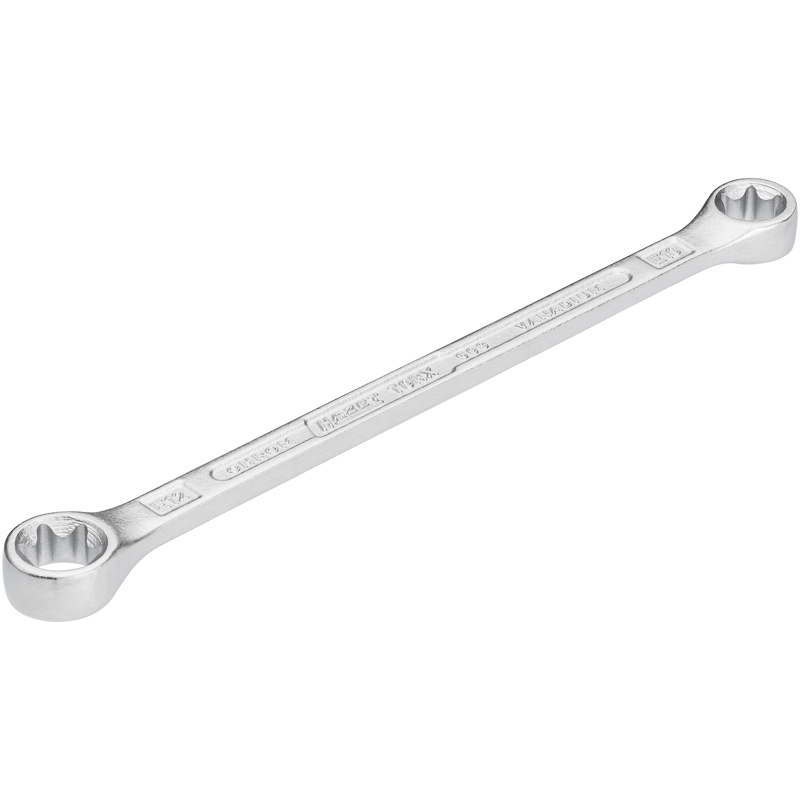 Clé polygonale double profil TORX extérieur E10 E12 140 mm chromée HAZET - 609-E10XE12