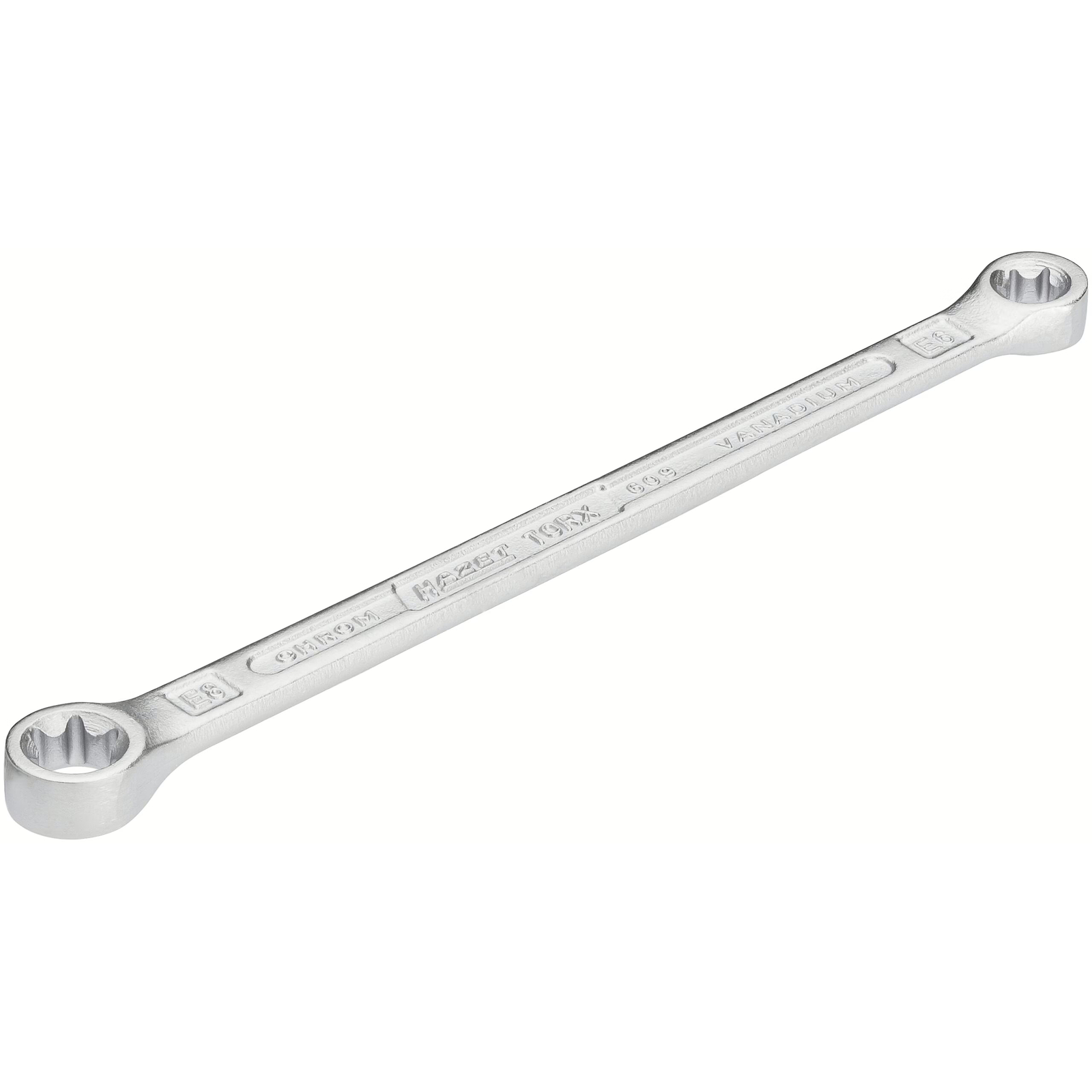 Clé polygonale double profil TORX extérieur tailles E6 E8 113 mm chromée HAZET - 609-E6XE8