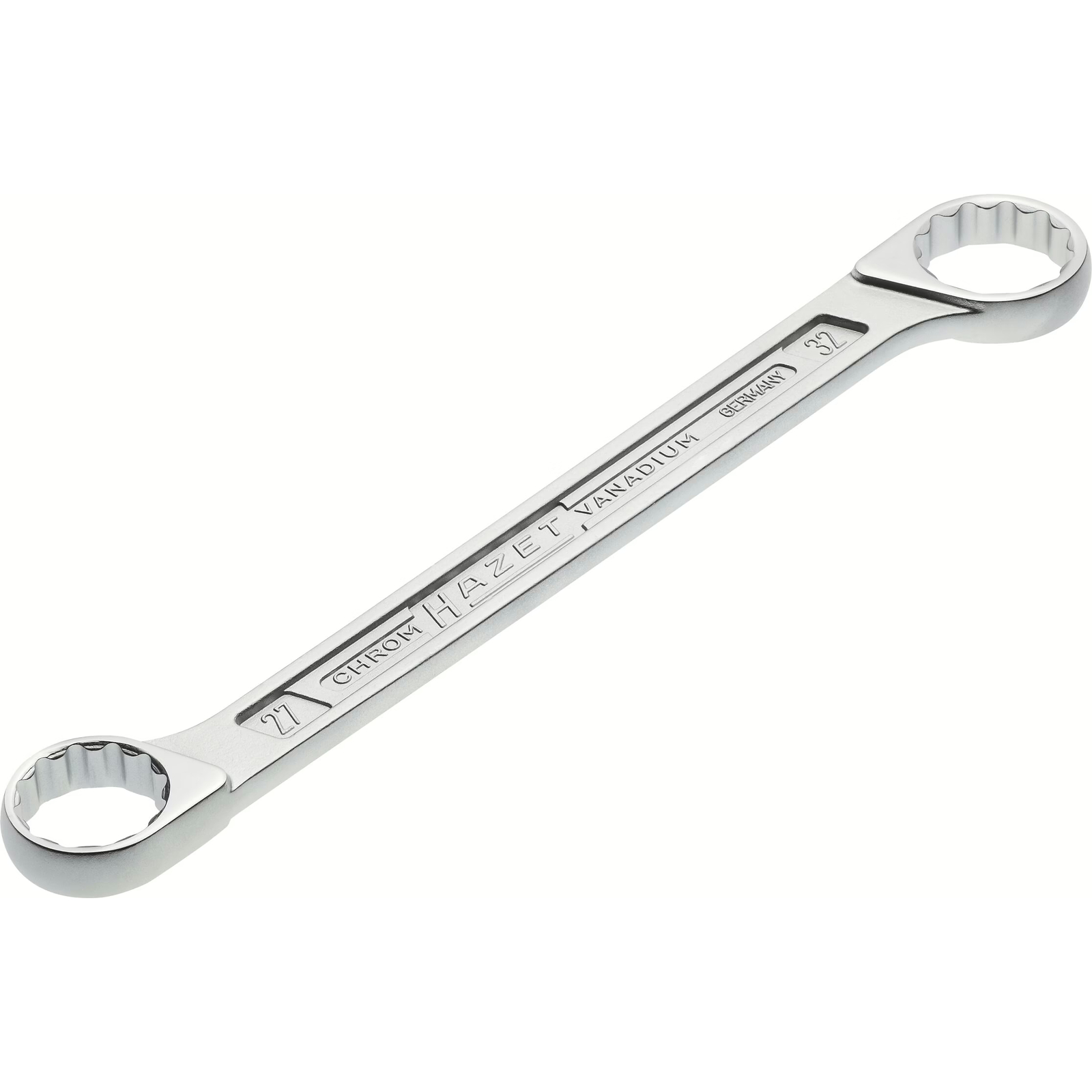 Clé polygonale double 27 x 32 mm profil Traction 12 pans chromée HAZET - 610N-27X32