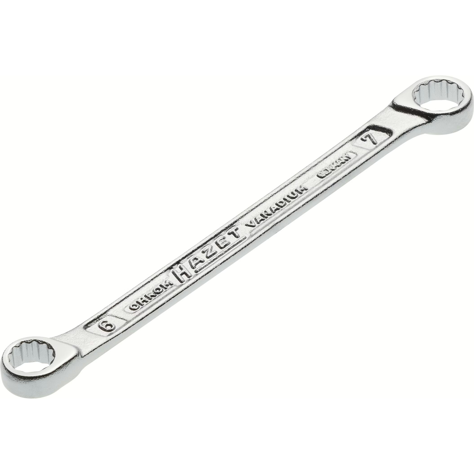Clé polygonale double 12 pans 6 x 7 mm chromée ergonomique HAZET - 610N-6X7