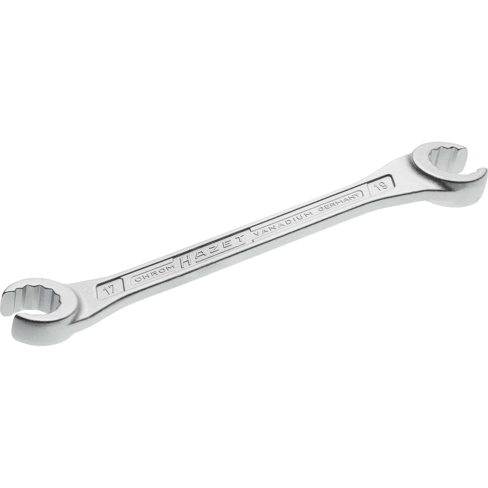 Clé polygonale double 17 x 19 mm profil extérieur 12 pans chromée HAZET - 612-17X19