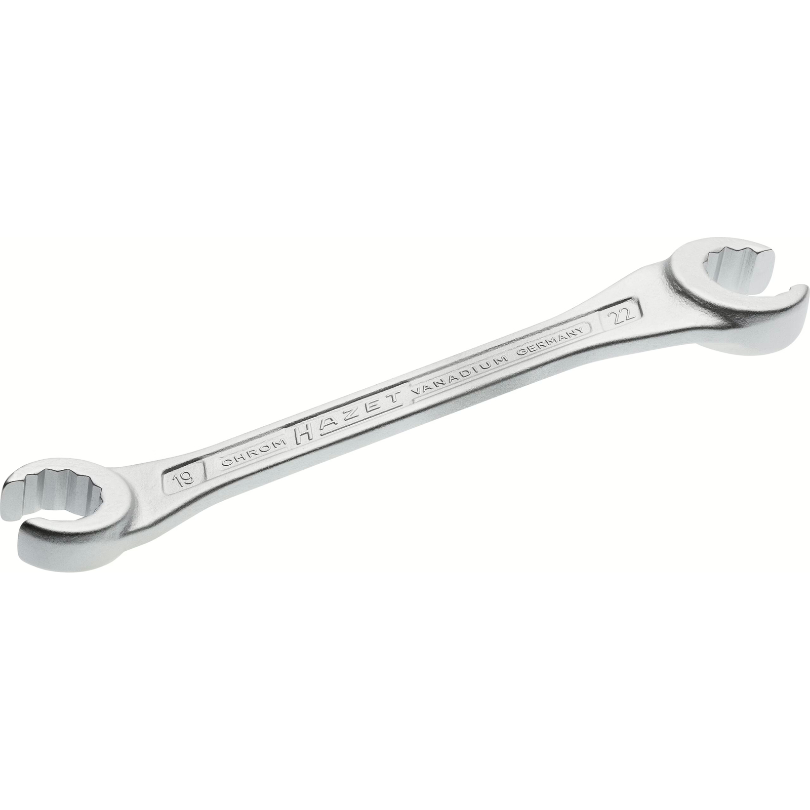Clé polygonale double 19 x 22 mm profil extérieur 12 pans chromée HAZET - 612-19X22