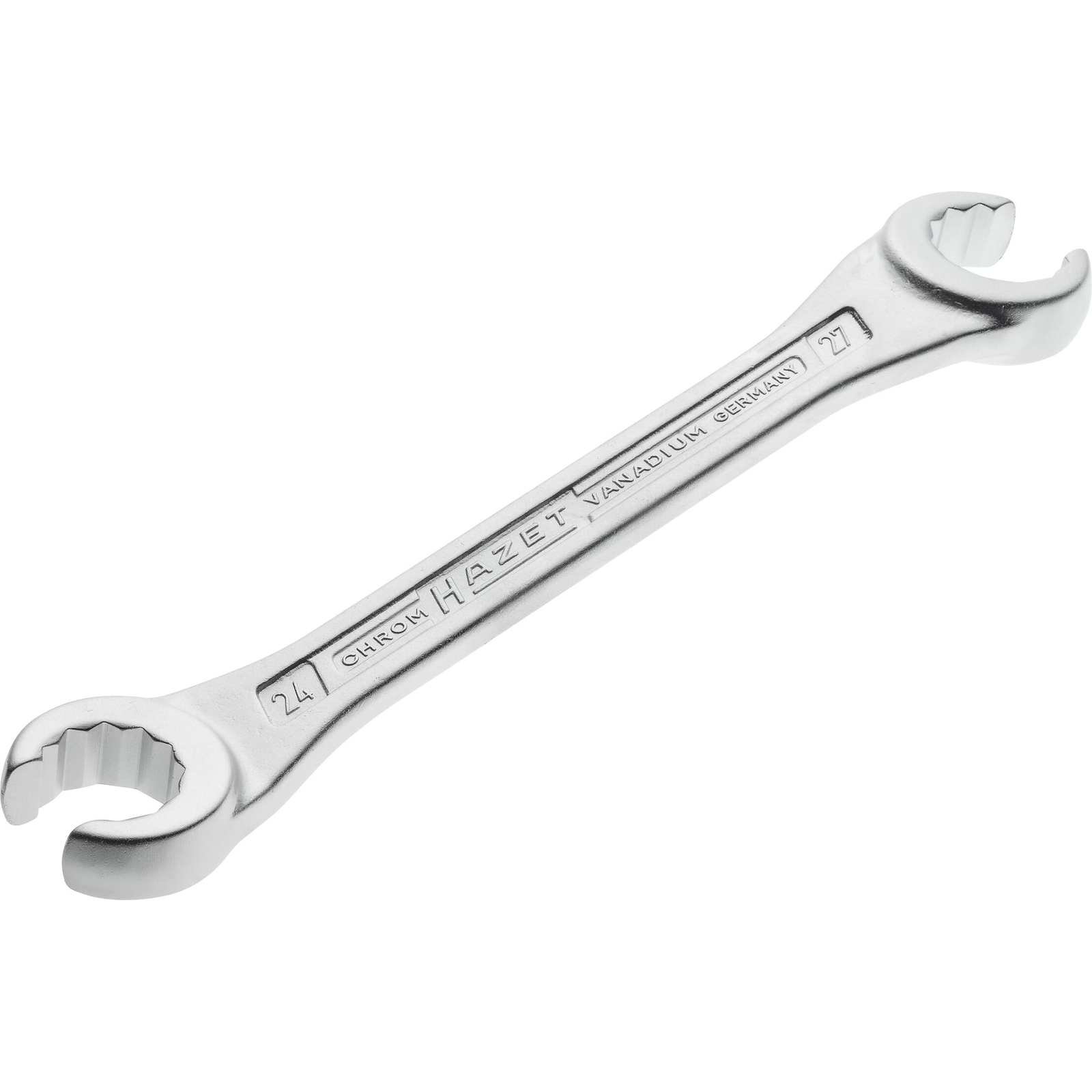 Clé polygonale double ouverte 24 x 27 mm profil 12 pans chromée HAZET - 612-24X27