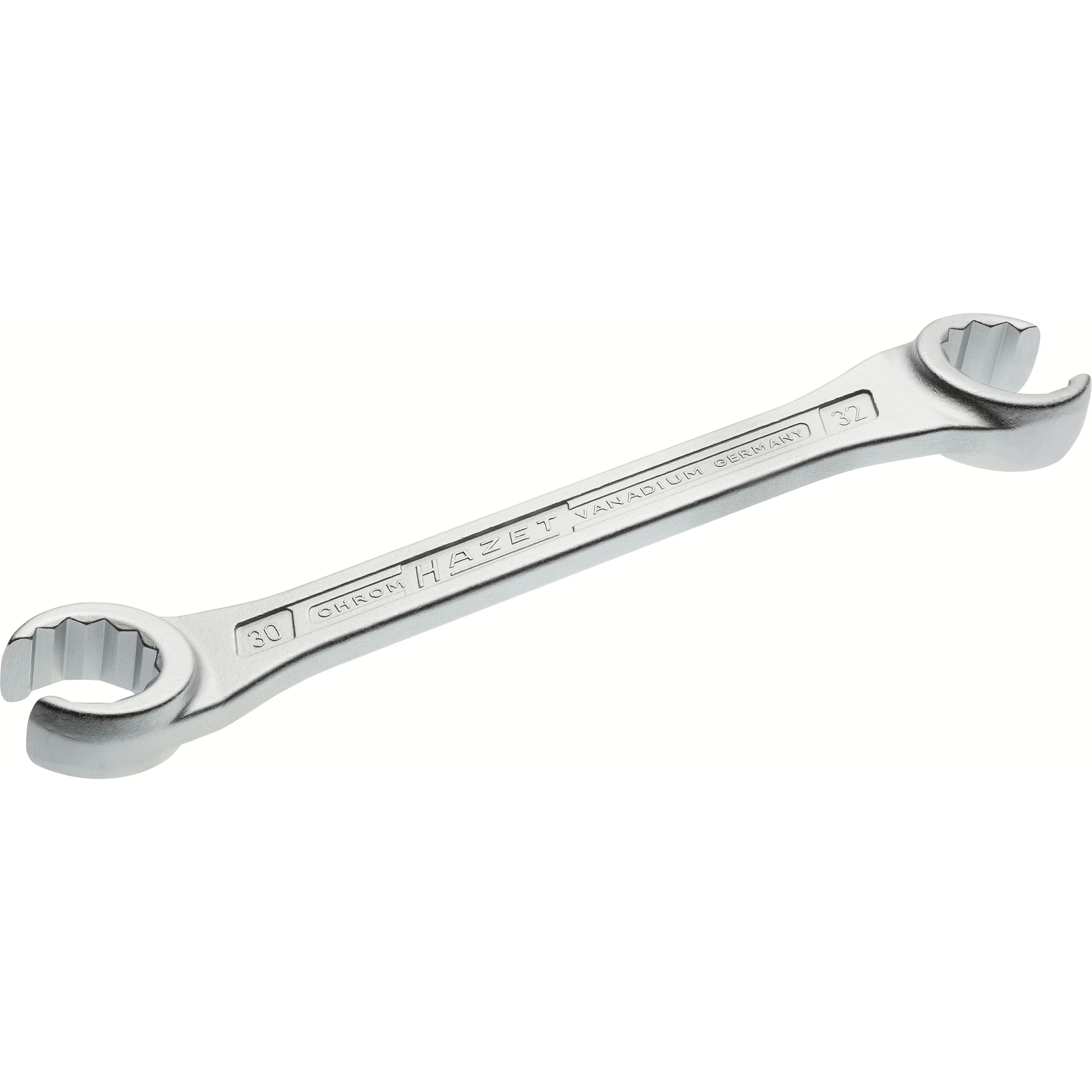 Clé polygonale double ouverte 30 x 32 mm profil 12 pans chromée HAZET - 612-30X32