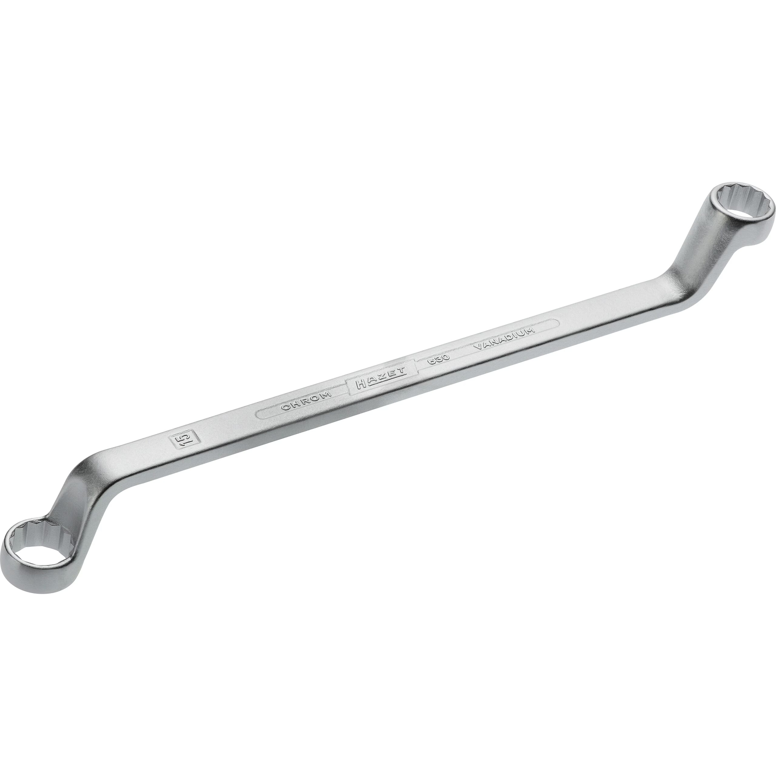 Clé polygonale double contre-coudée 14 x 15 mm 12 pans profil traction chromée HAZET - 630-14X15