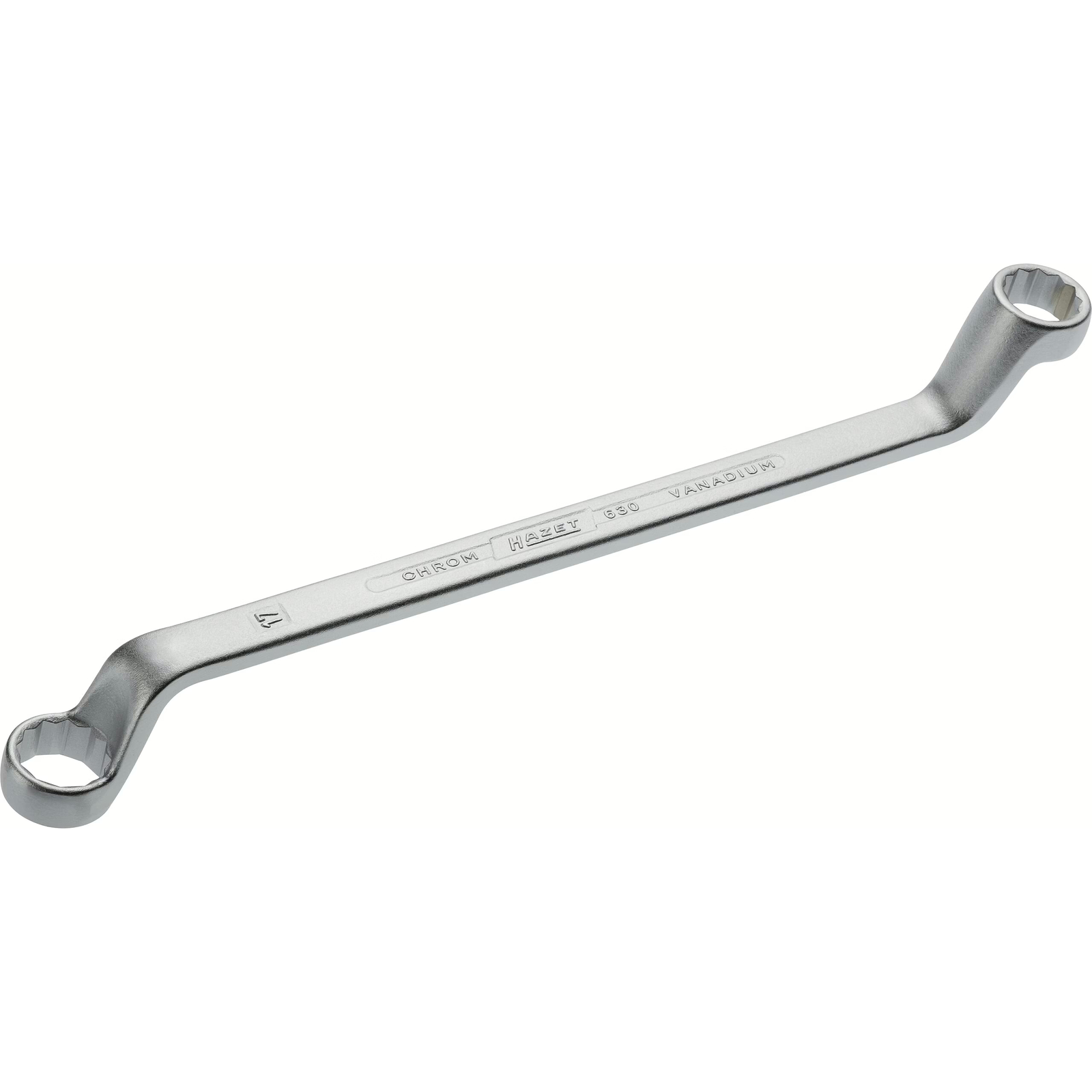 Clé polygonale double 16 x 17 mm profil Traction extérieur 12 pans contre-coudée HAZET - 630-16X17