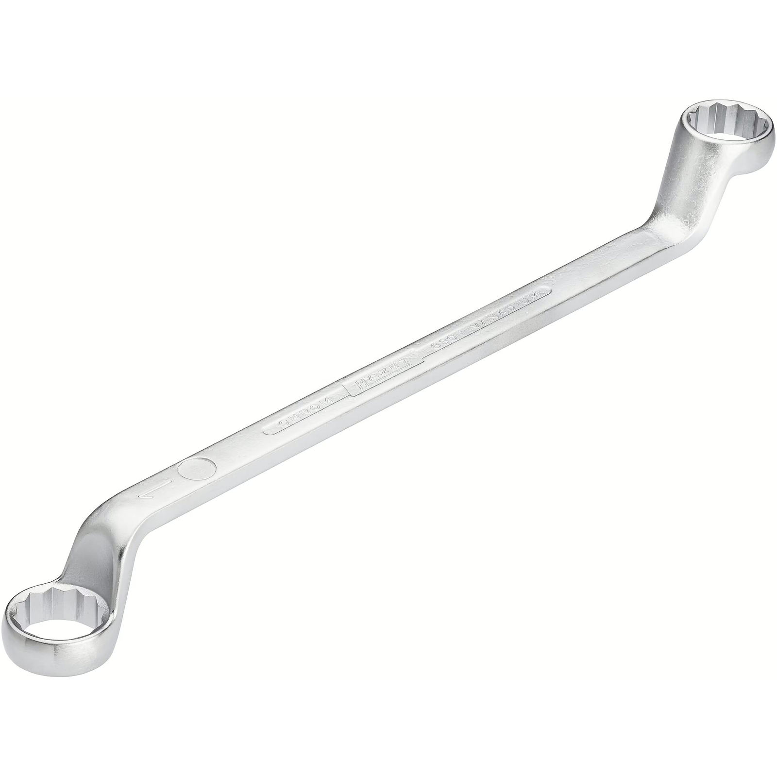 Clé polygonale double contre-coudée 15⁄16 x 1″ profil 12 pans chromée HAZET - 630A-15/16X1