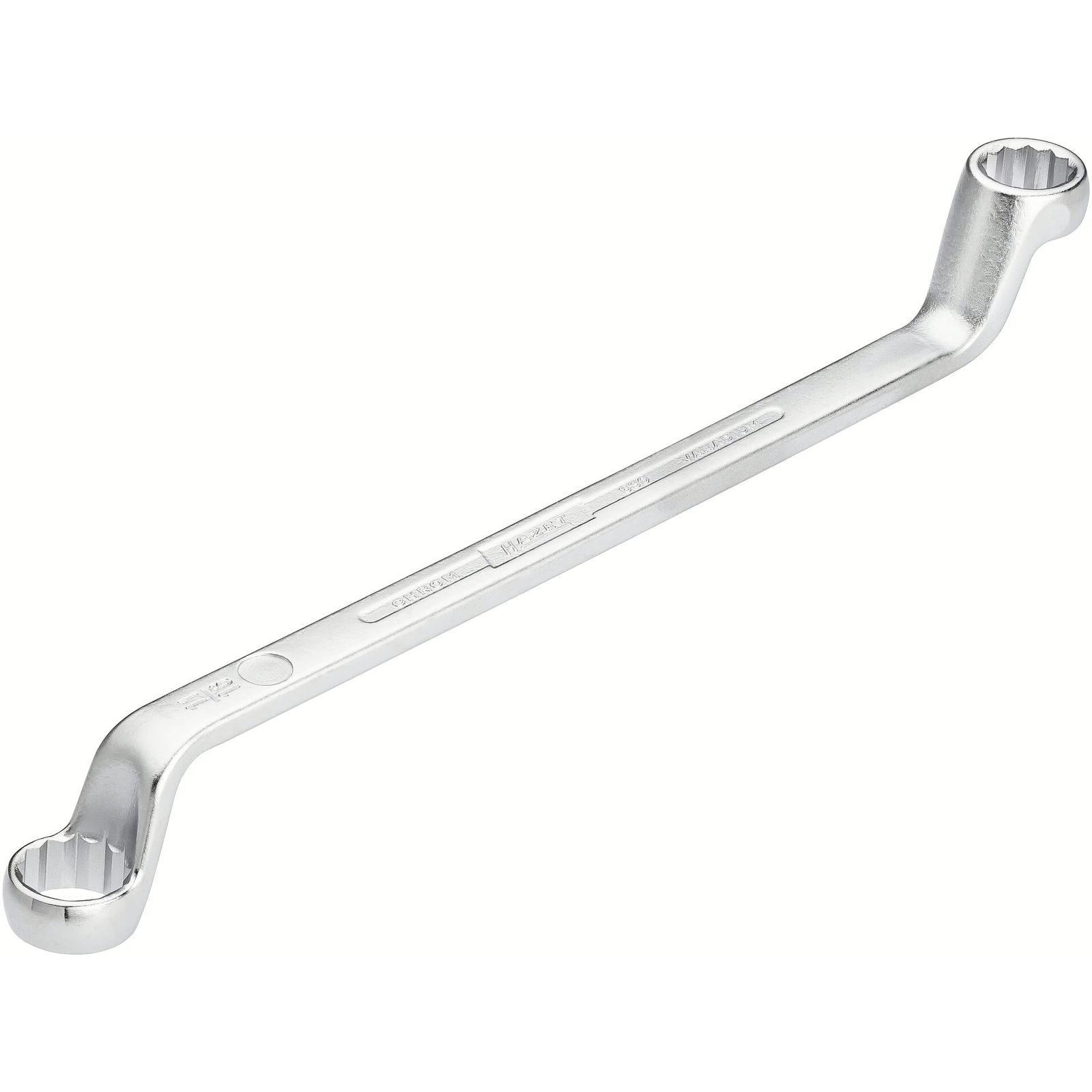 Clé polygonale double contre-coudée 19⁄32 x 11⁄16″ profil extérieur 12 pans HAZET - 630A-19/32X11/16