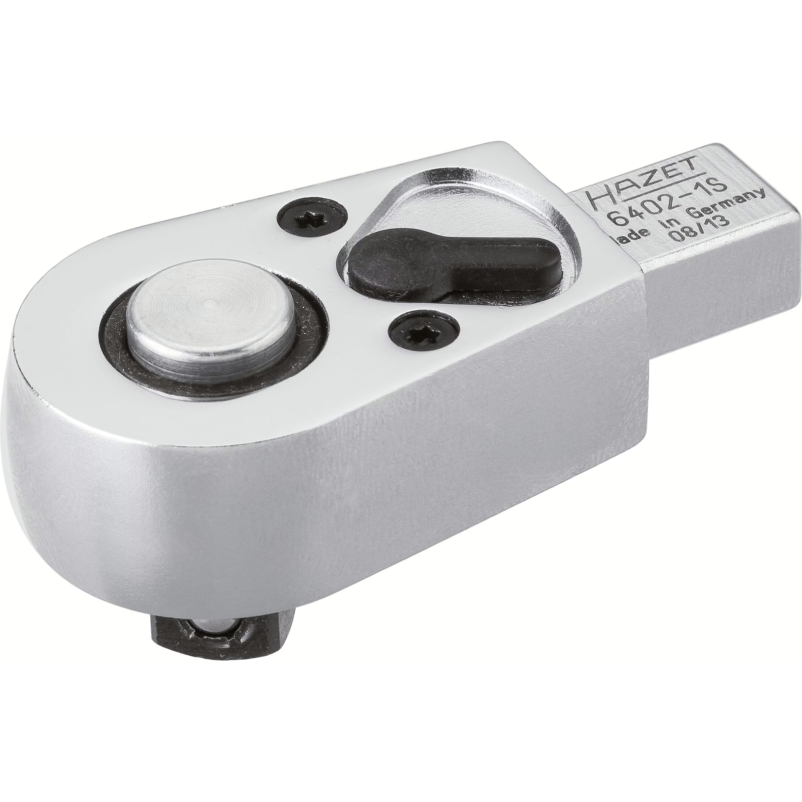 Attache mâle cliquet réversible carré femelle 9 x 12 mm massif carré 3/8 pouce 30 dents angle 12° HAZET - 6402-1S