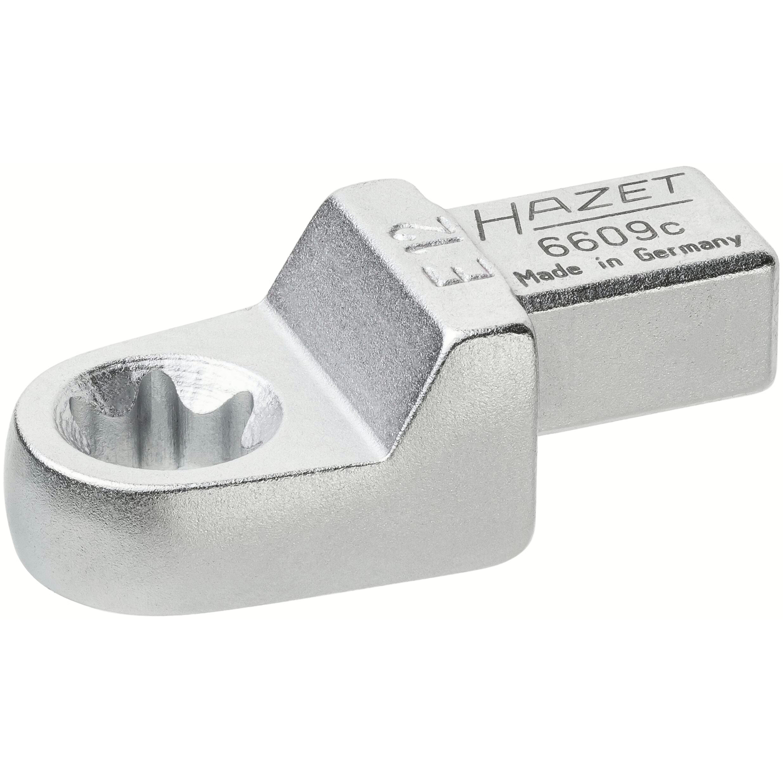 Attache mâle polygonale carré femelle 9 x 12 mm profil TORX extérieur taille E12 chromée HAZET - 6609C-E12