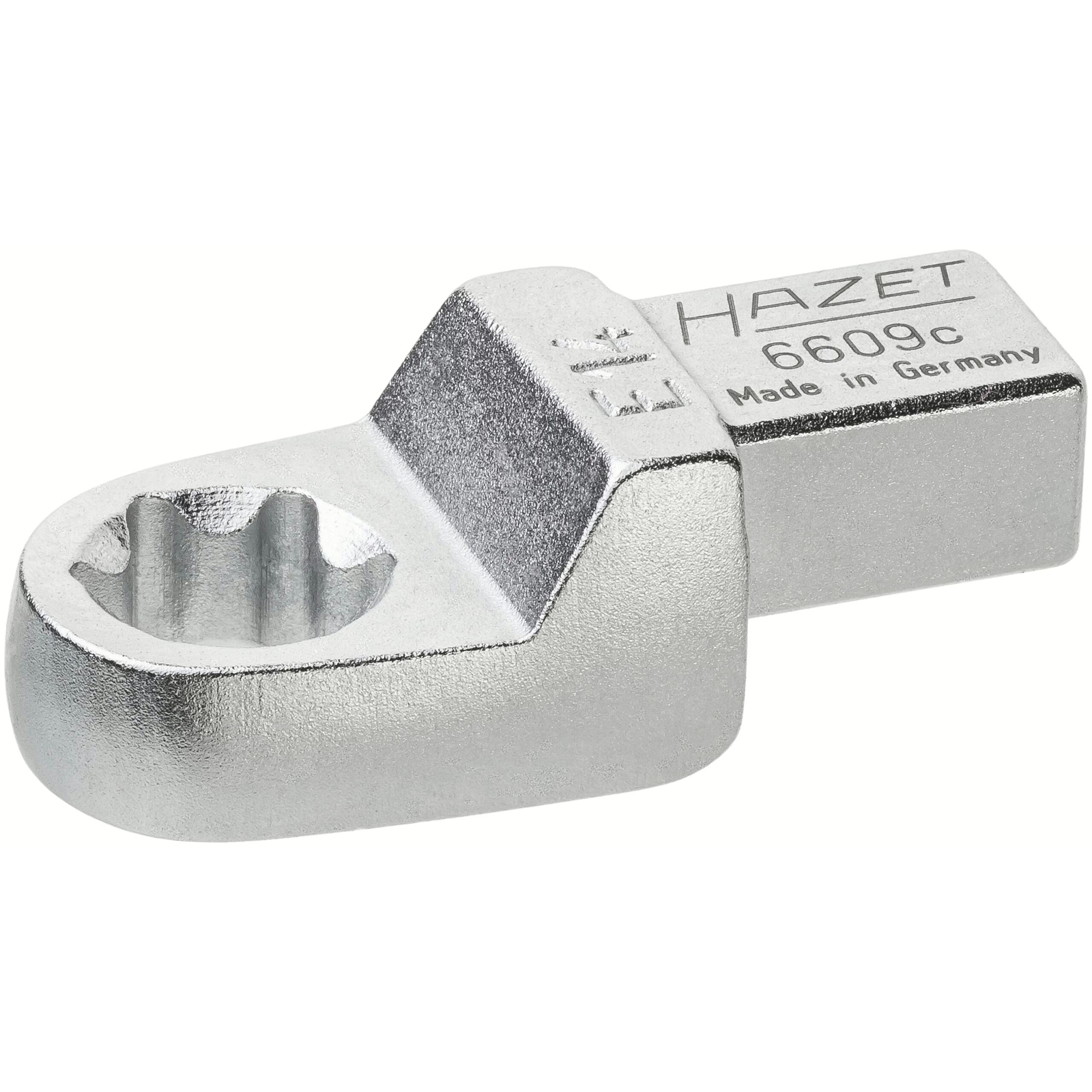 Attache mâle polygonale carré femelle 9 x 12 mm profil TORX extérieur taille E14 chromée HAZET - 6609C-E14