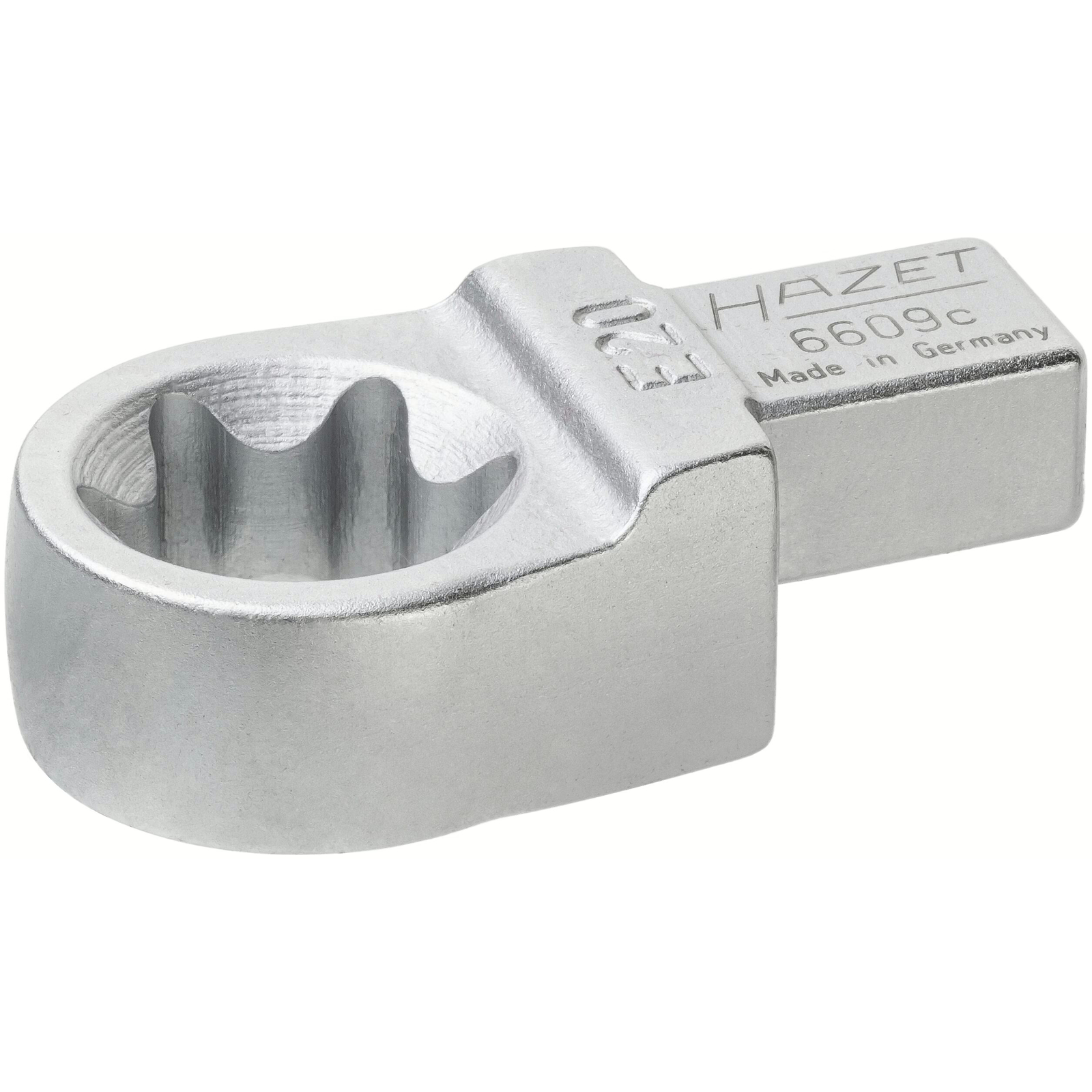 Attache mâle polygonale carré femelle 9 x 12 mm profil TORX extérieur taille E20 chromée HAZET - 6609C-E20