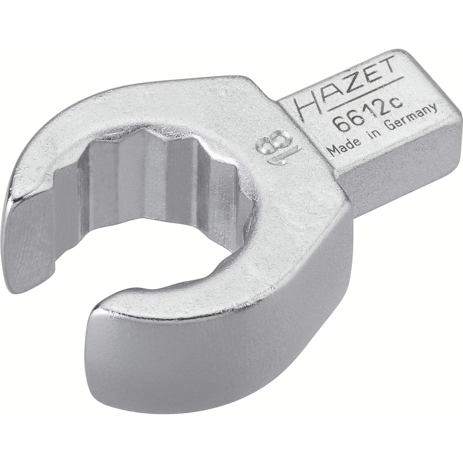 Attache mâle polygonale ouverte 18 mm profil 12 pans carré femelle 9 x 12 mm massif HAZET - 6612C-18