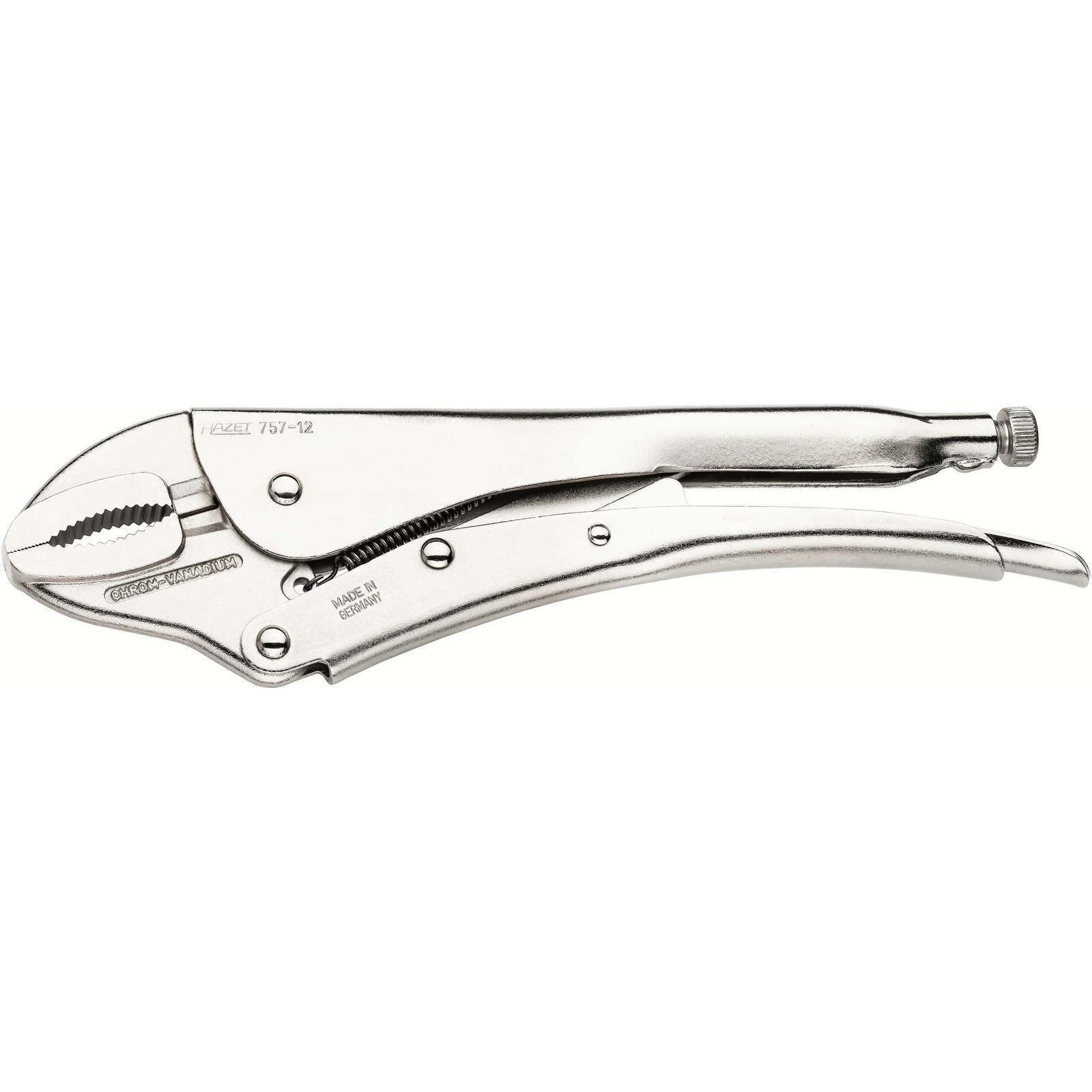 Pince-étau 65 mm mâchoires convexes coupe-câble nickelée 300 mm HAZET - 757-12