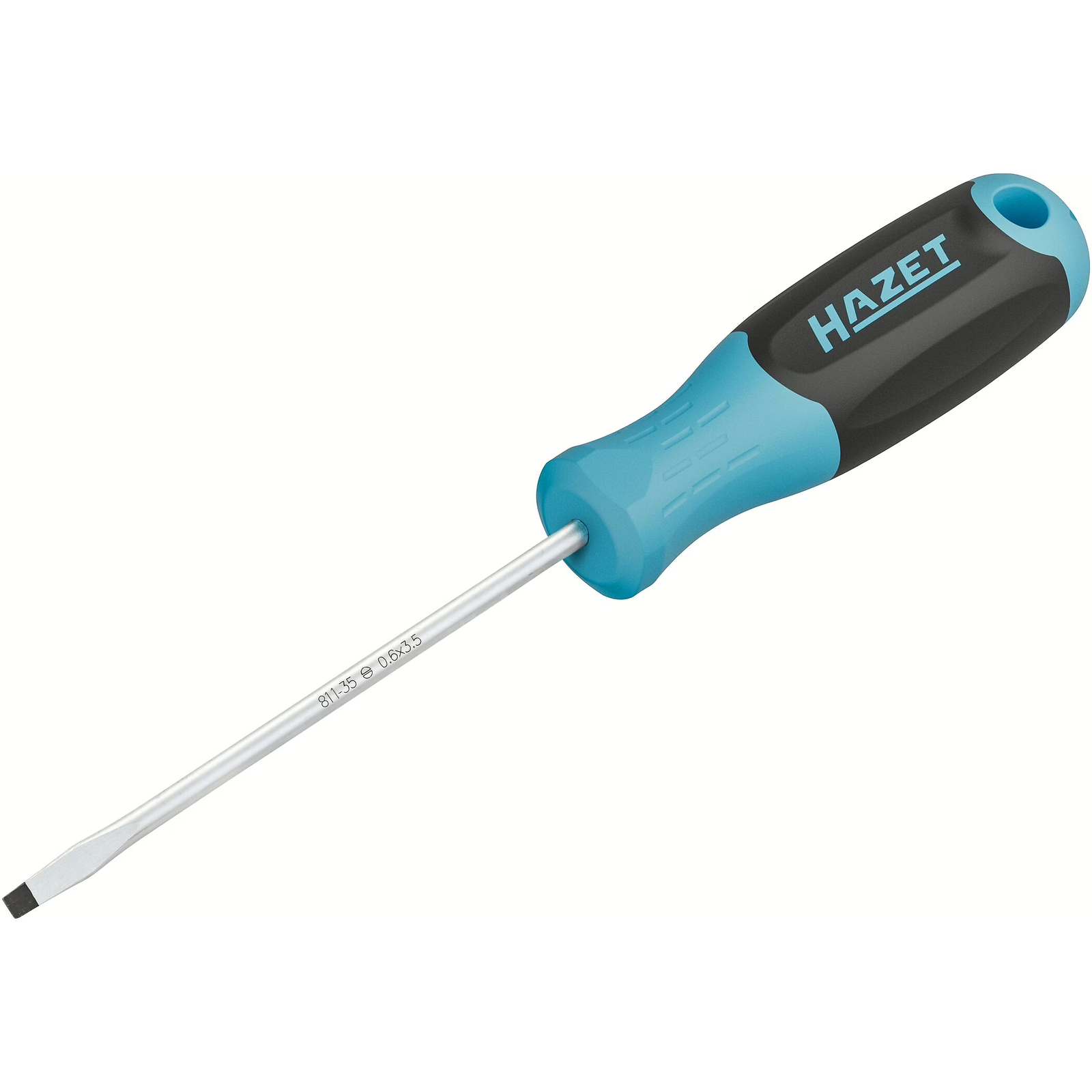 Tournevis profil à fente 0,6 x 3,5 mm manche 3 composants antidérapant avec trou HAZET - 811-35