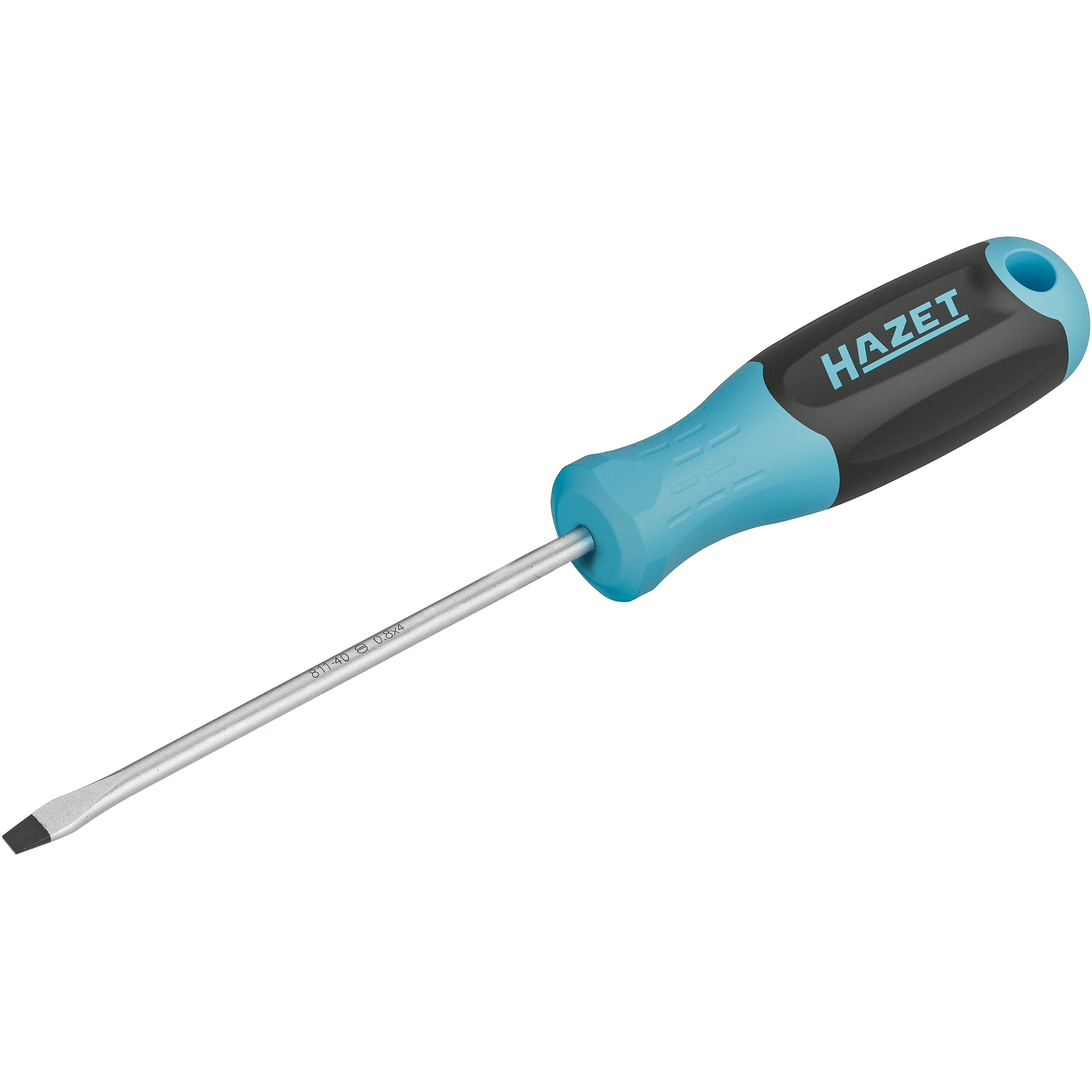 Tournevis profil à fente 0,8 x 4 mm manche 3 composants antidérapant avec trou HAZET - 811-40