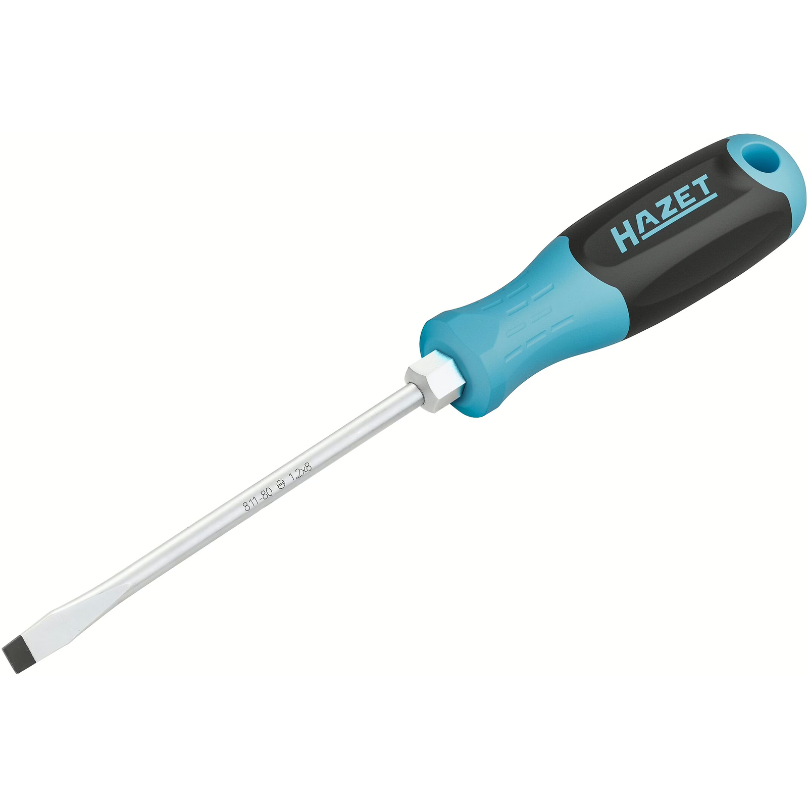 Tournevis profil à fente 1,2 x 8 mm manche 3 composants antidérapant avec trou HAZET - 811-80