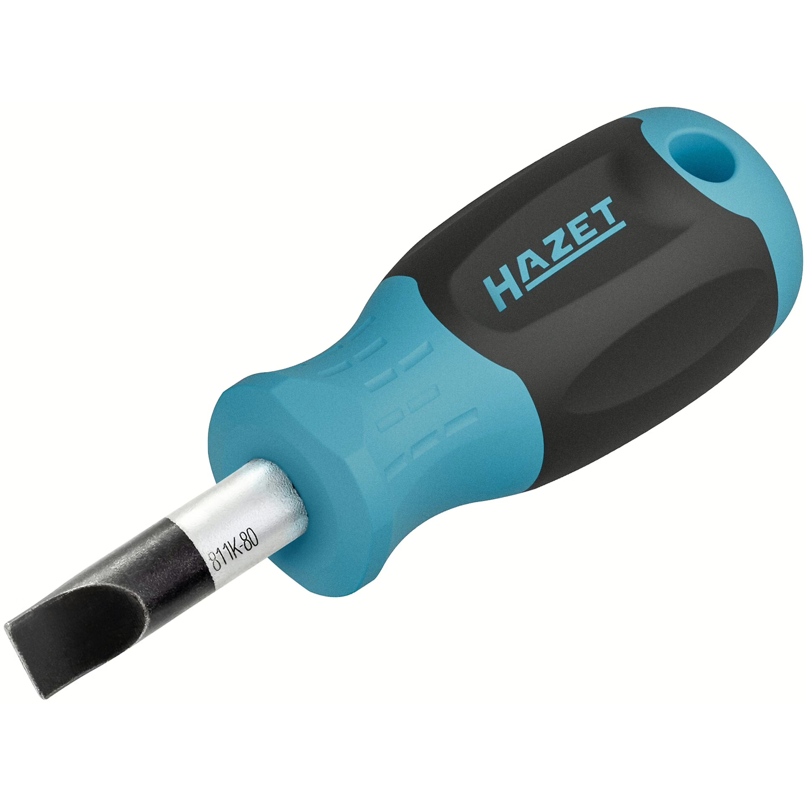 Tournevis à fente 1,2 x 8 mm lame ronde manche antidérapant court HAZET - 811K-80