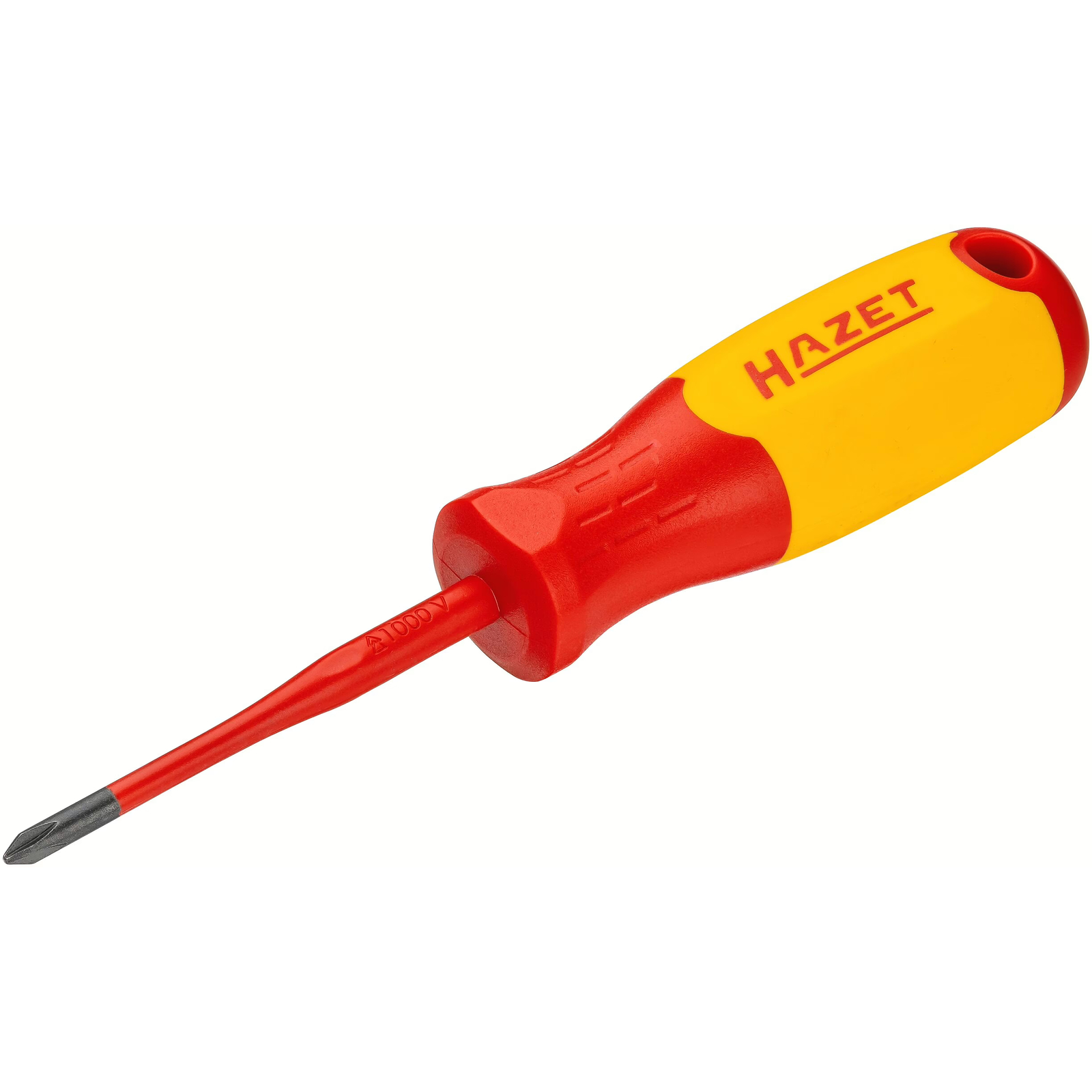 Tournevis d'électricien lame slim PH1 avec isolation manche 3 composants rouge/jaune HAZET - 811KV-PH1