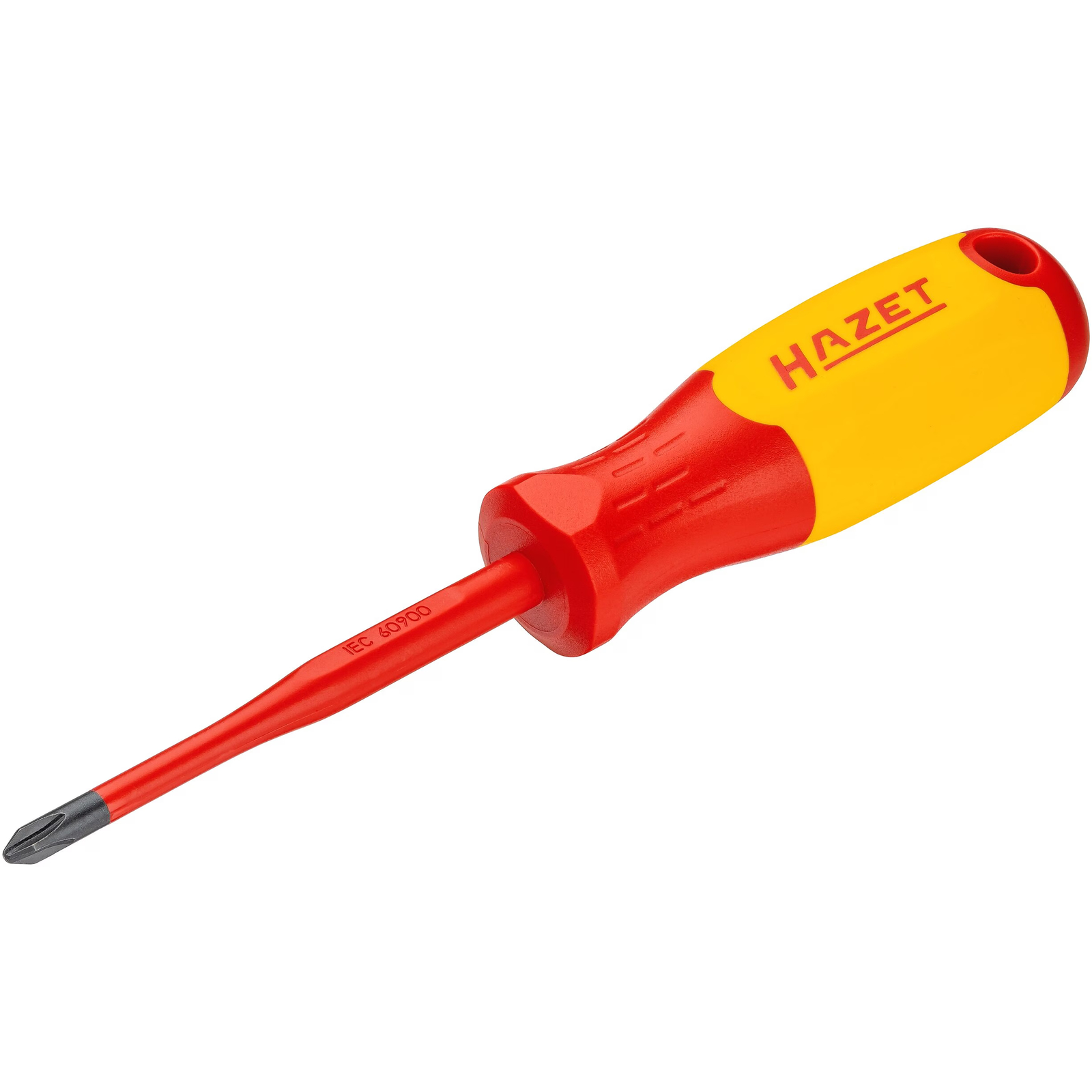 Tournevis d'électricien PH2 lame slim isolation protection manche 3 composants rouge/jaune HAZET - 811KV-PH2