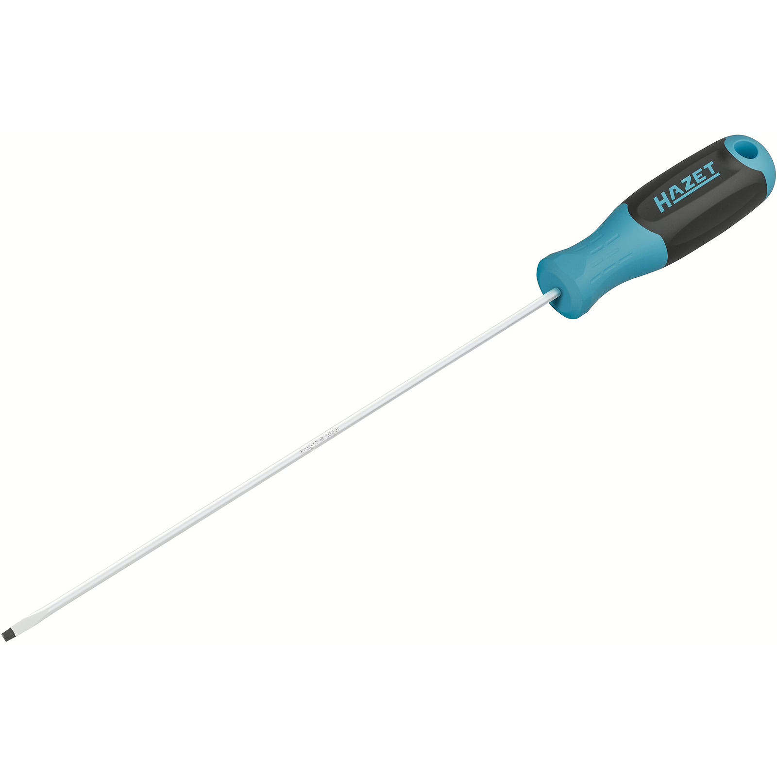 Tournevis fente forme longue 1 x 5,5 mm manche 3 composants antidérapant avec trou HAZET - 811LG-55