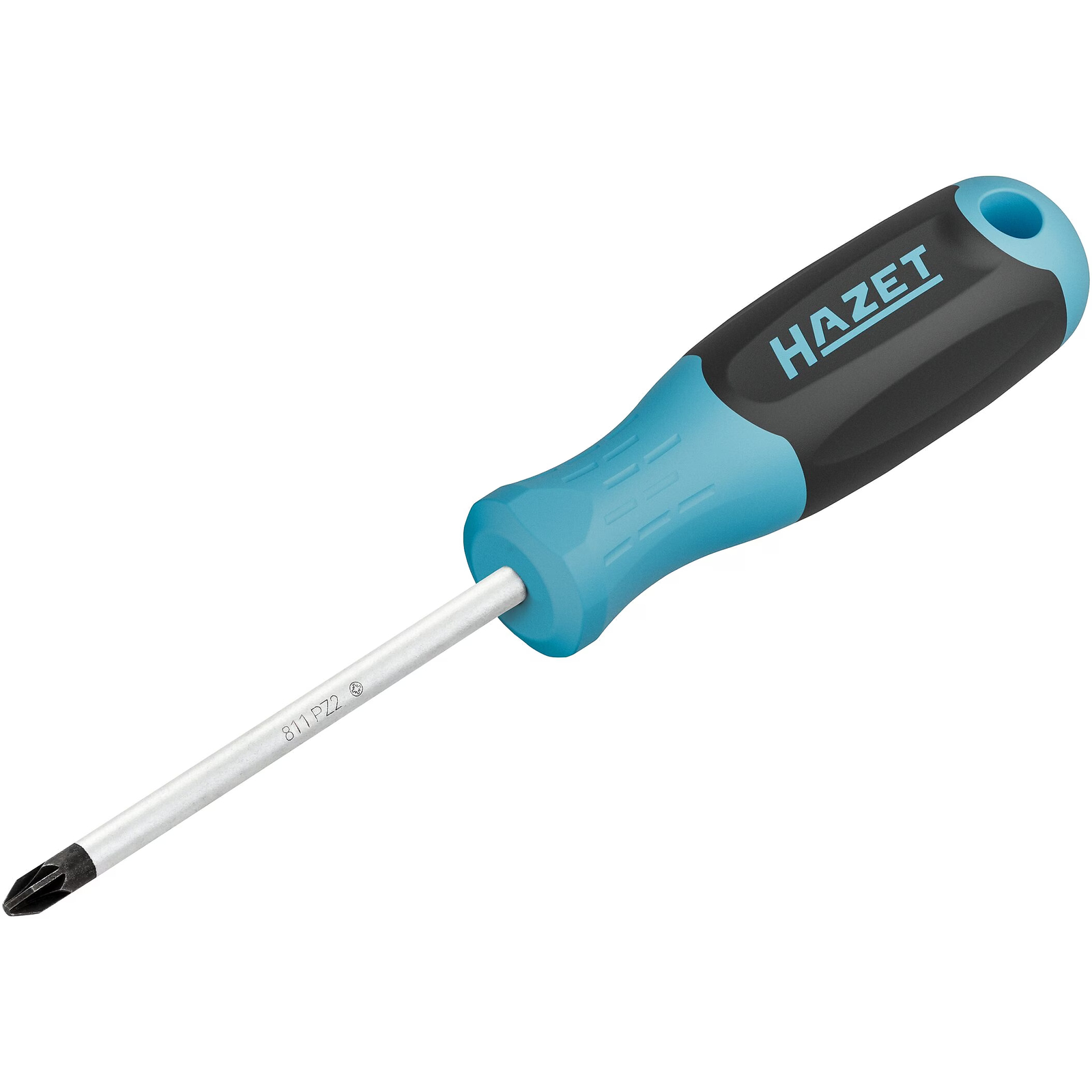 Tournevis Pozidriv PZ2 lame ronde manche 3 composants antidérapant avec trou HAZET - 811-PZ2