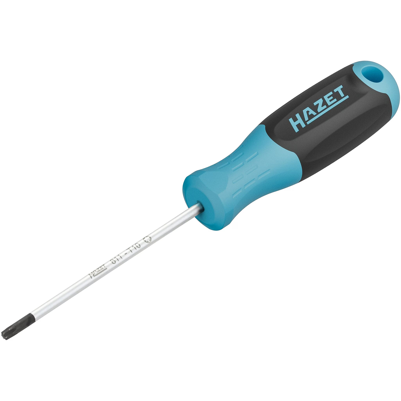 Tournevis profil TORX intérieur taille T10 manche 3 composants antidérapant avec trou HAZET - 811-T10