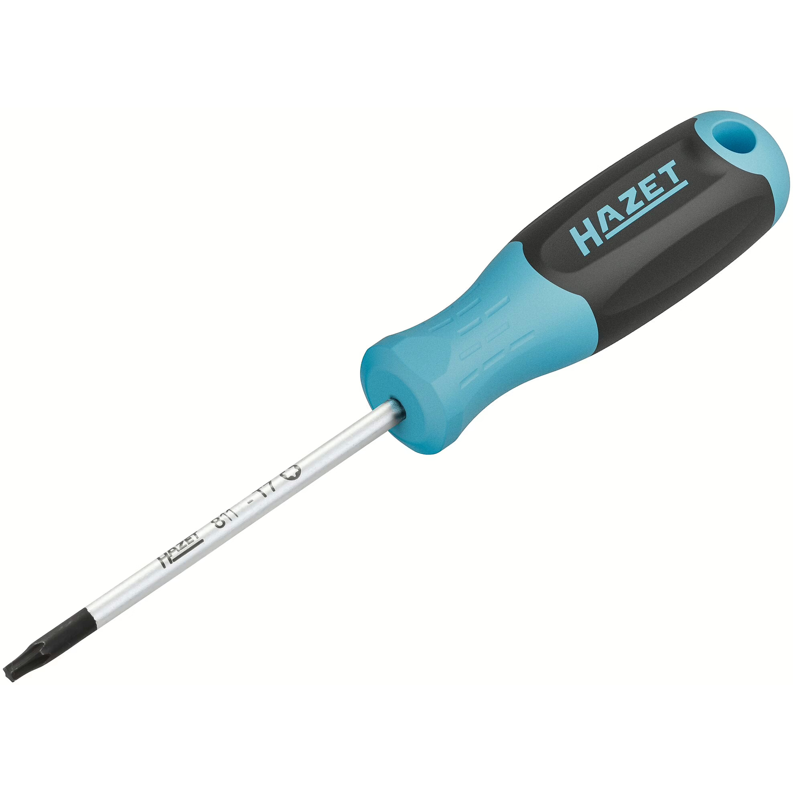 Tournevis profil TORX intérieur T7 lame ronde manche 3 composants antidérapant avec trou HAZET - 811-T7