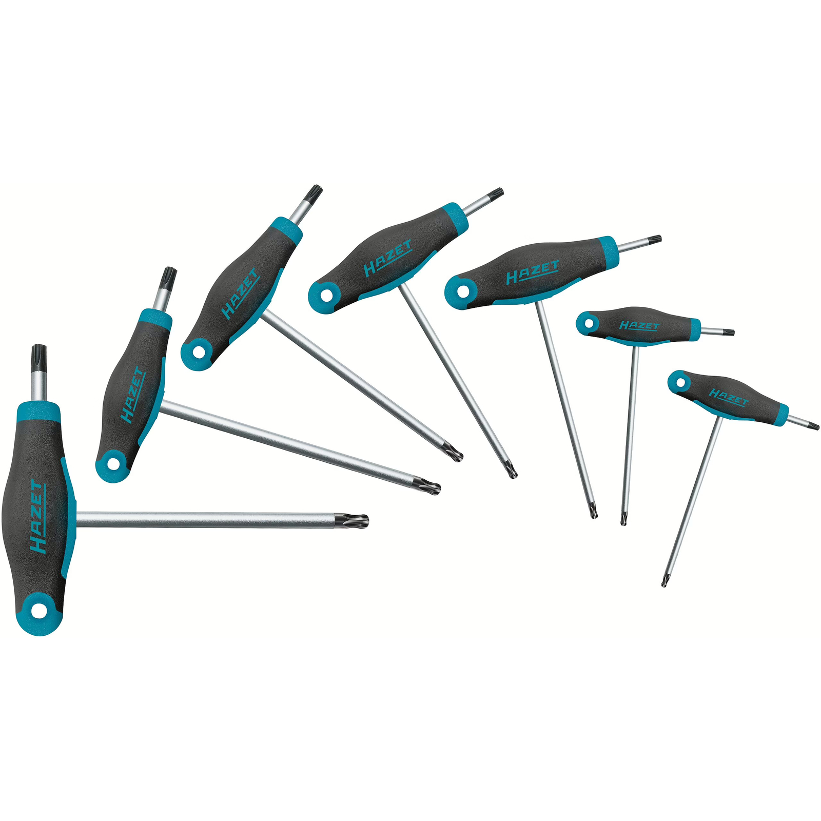 Jeu de tournevis manche en T bimatière 7 pièces T9-T25 profil TORX intérieur HAZET - 829KKT/7