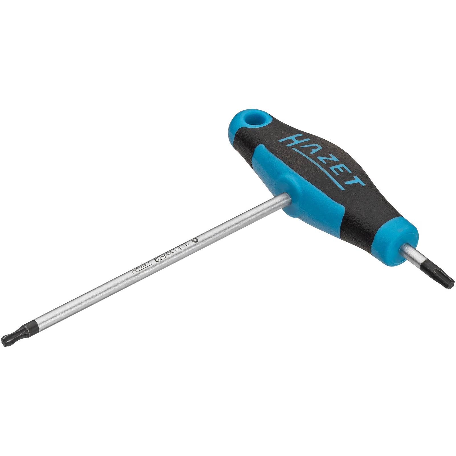 Tournevis manche en T bimatière profil TORX intérieur T10 tête sphérique 98 mm HAZET - 829KKT-T10