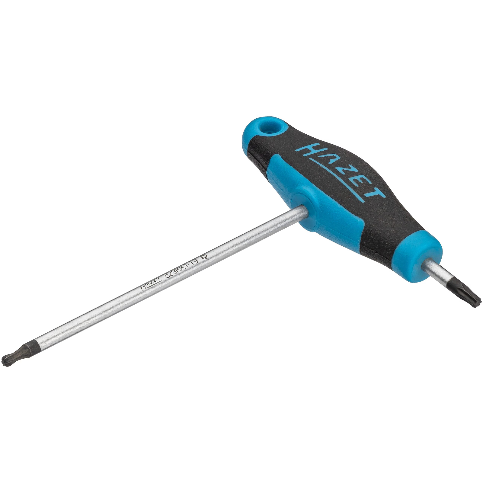 Tournevis manche en T bimatière profil TORX intérieur T9 à tête sphérique 98 mm HAZET - 829KKT-T9