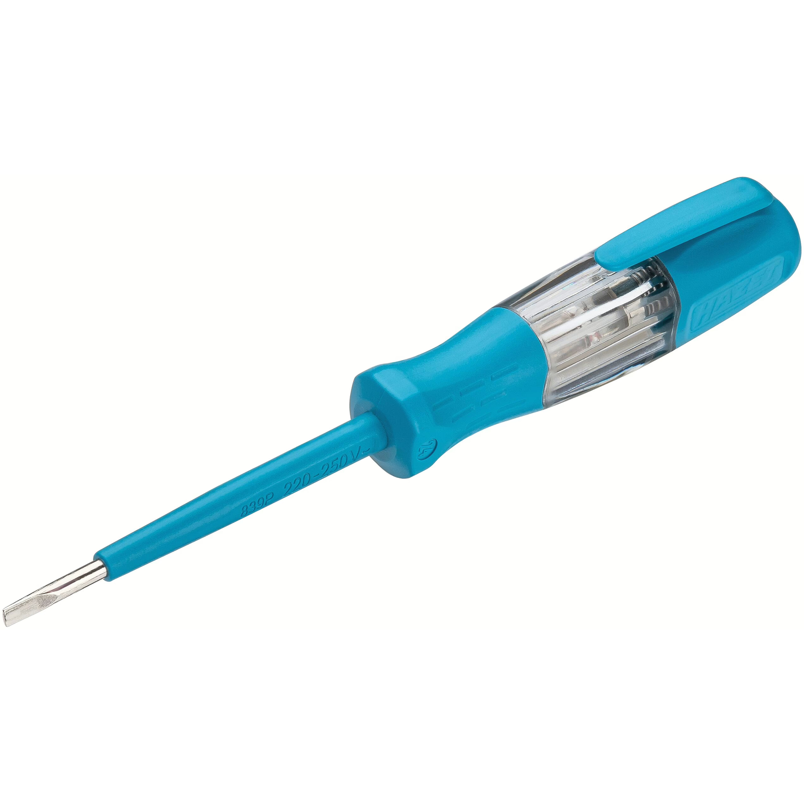 Tournevis testeur fente 0,5 x 3 mm 220-250 V avec attache manche plastique HAZET - 839P