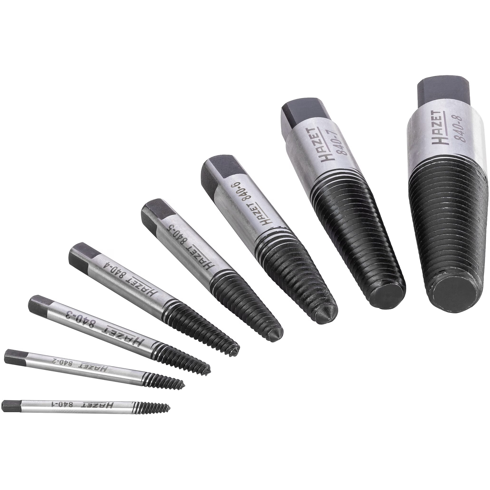 Jeu d'extracteurs de vis 8 pièces M4 – M45 avec coffret plastique HAZET - 840/8