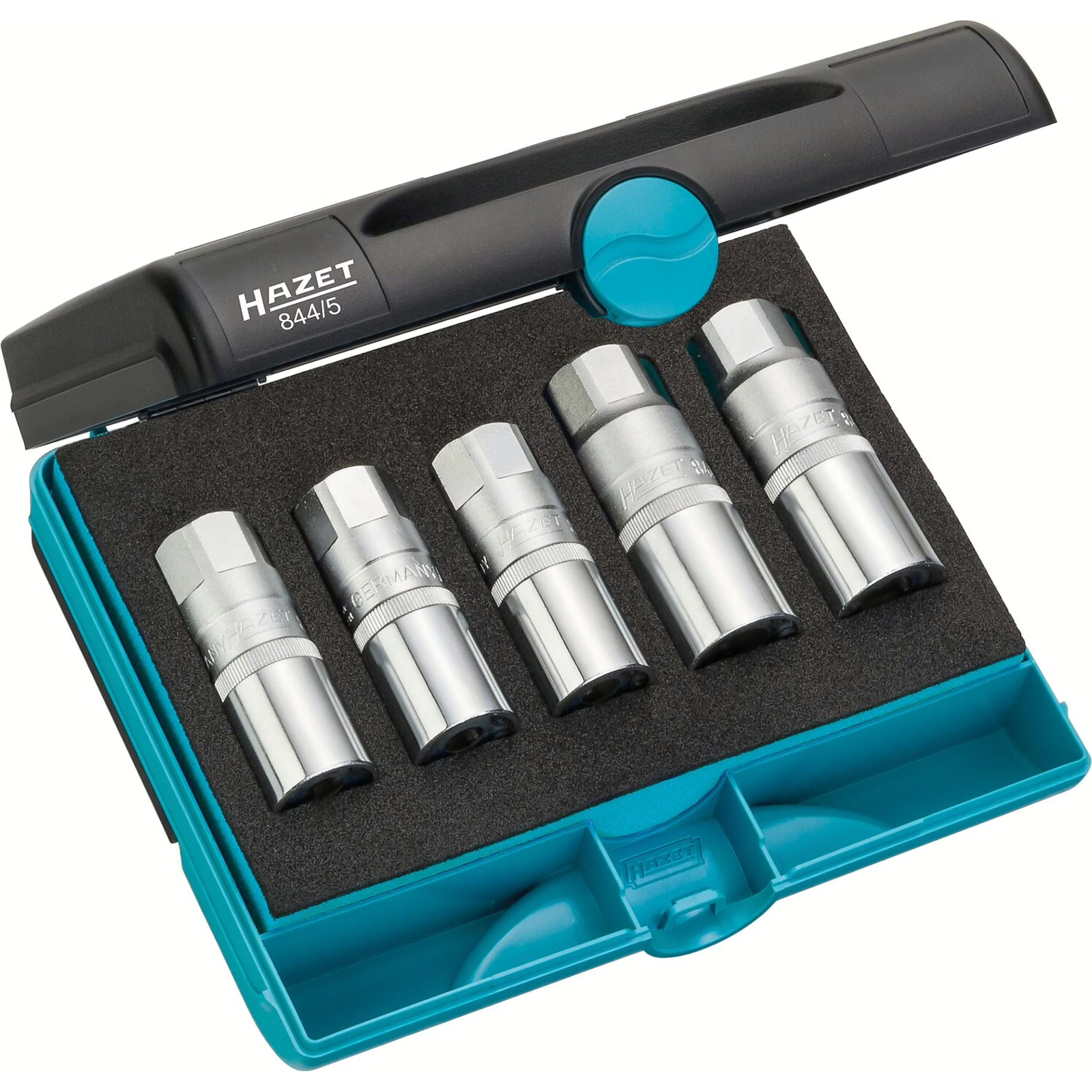 Jeu d'extracteurs de goujon carré creux 1/2 pouce 5 pièces avec coffret HAZET - 844/5
