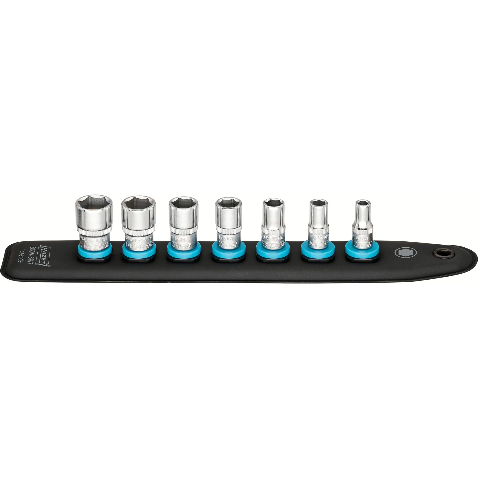 SmartRail 7 emplacements carré creux 1/4 pouce profil traction 6 pans HAZET - 850A-SR/7